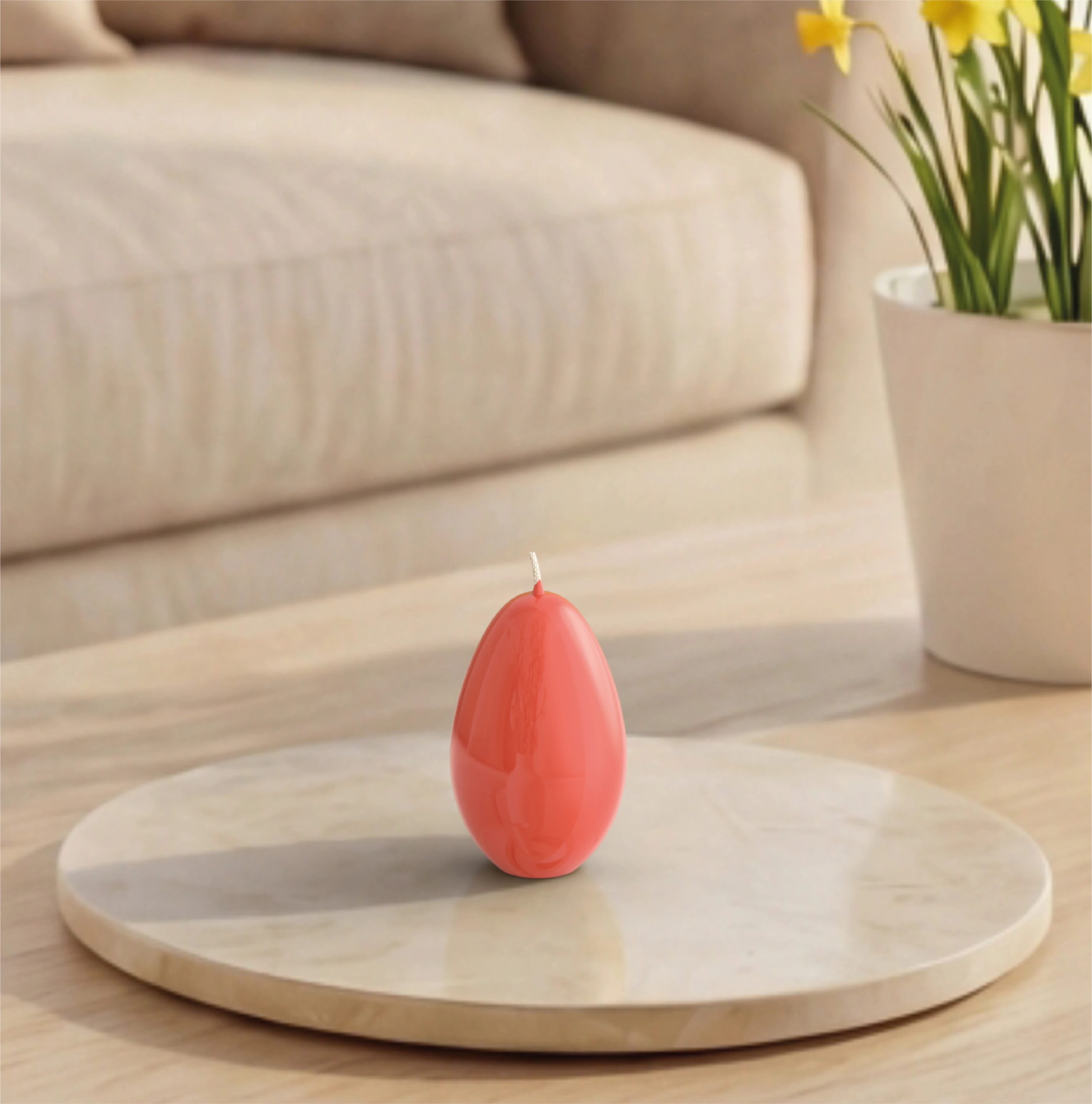 Objektkerze Ei Glanz-Lack 