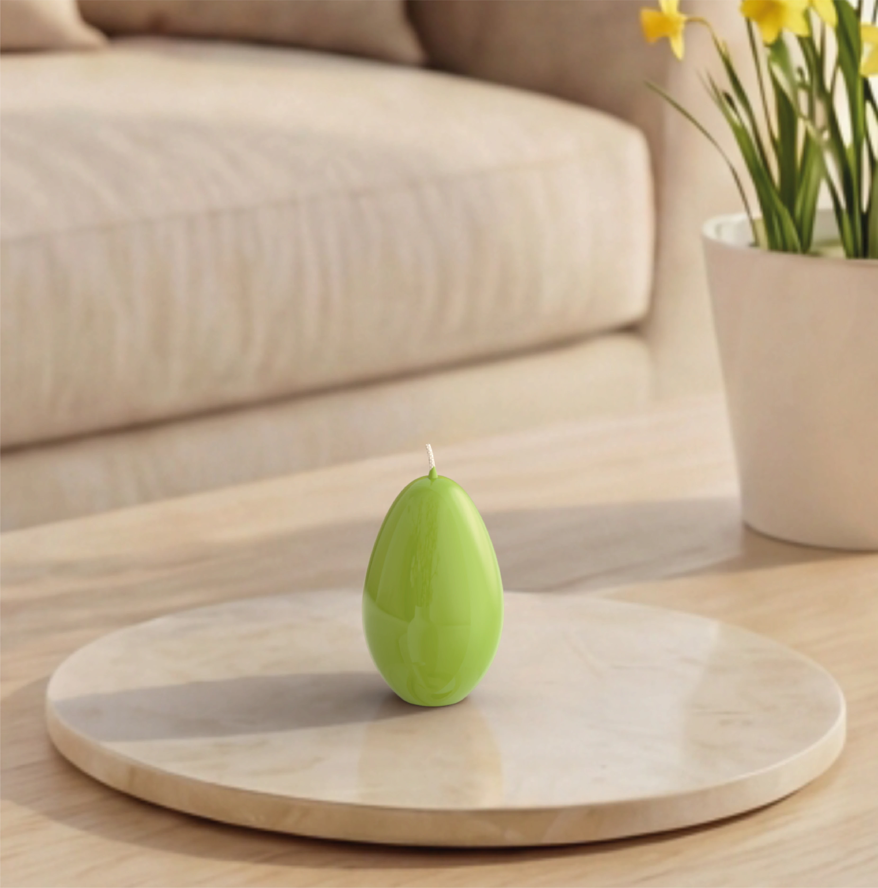 Objektkerze Ei Glanz-Lack 