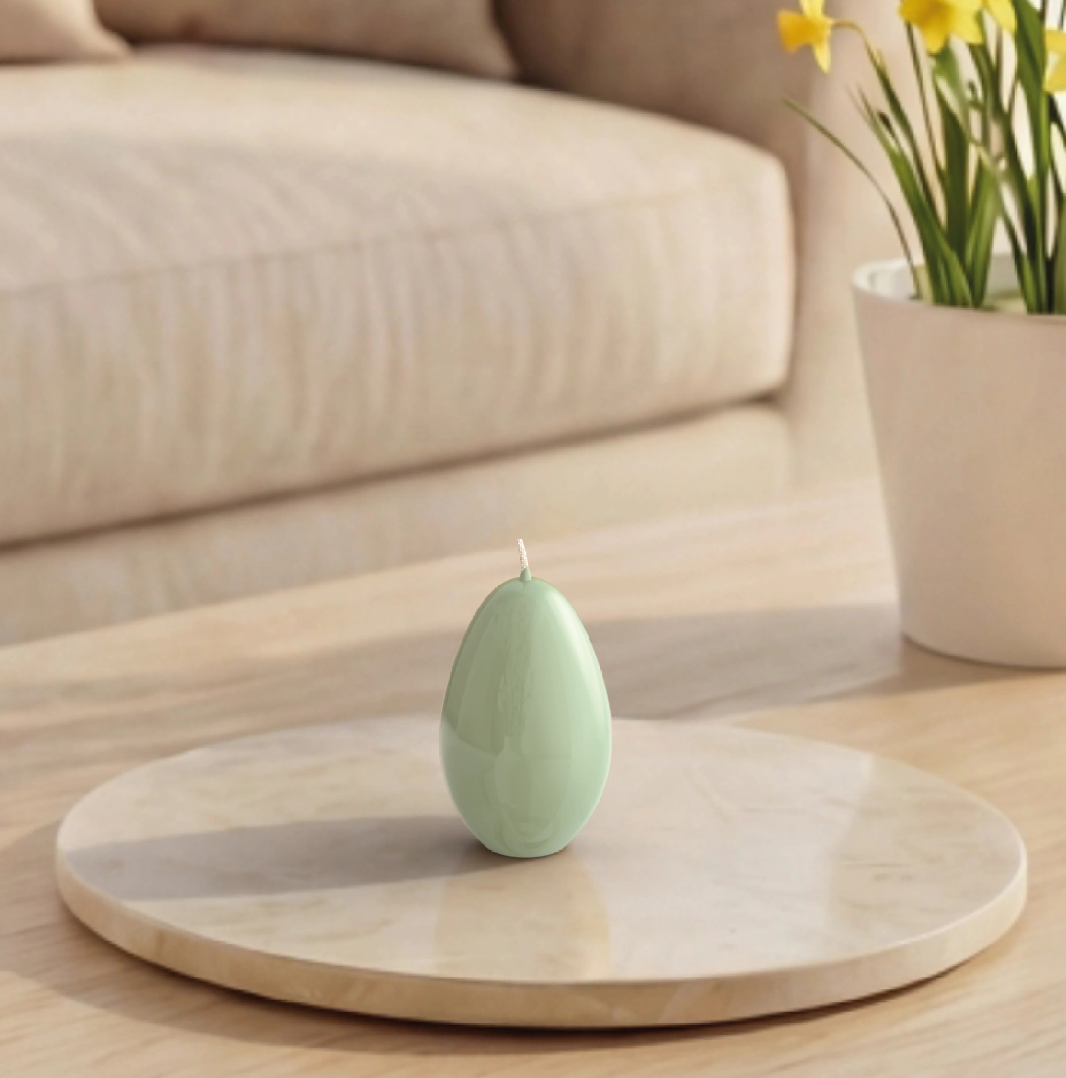 Objektkerze Ei Glanz-Lack 