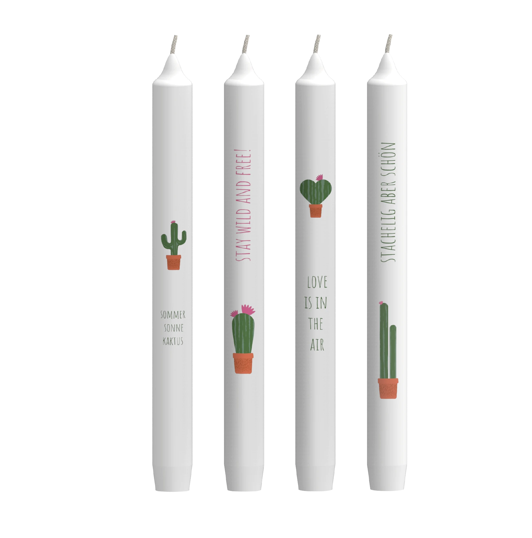 Sommer-Stabkerzen 4er Set