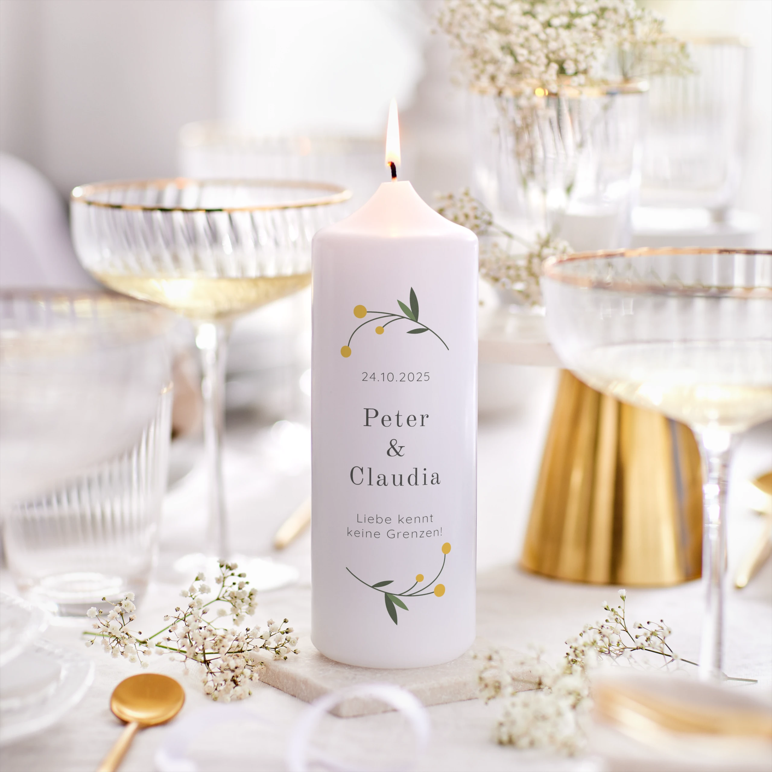 Personalisierbare Kerze