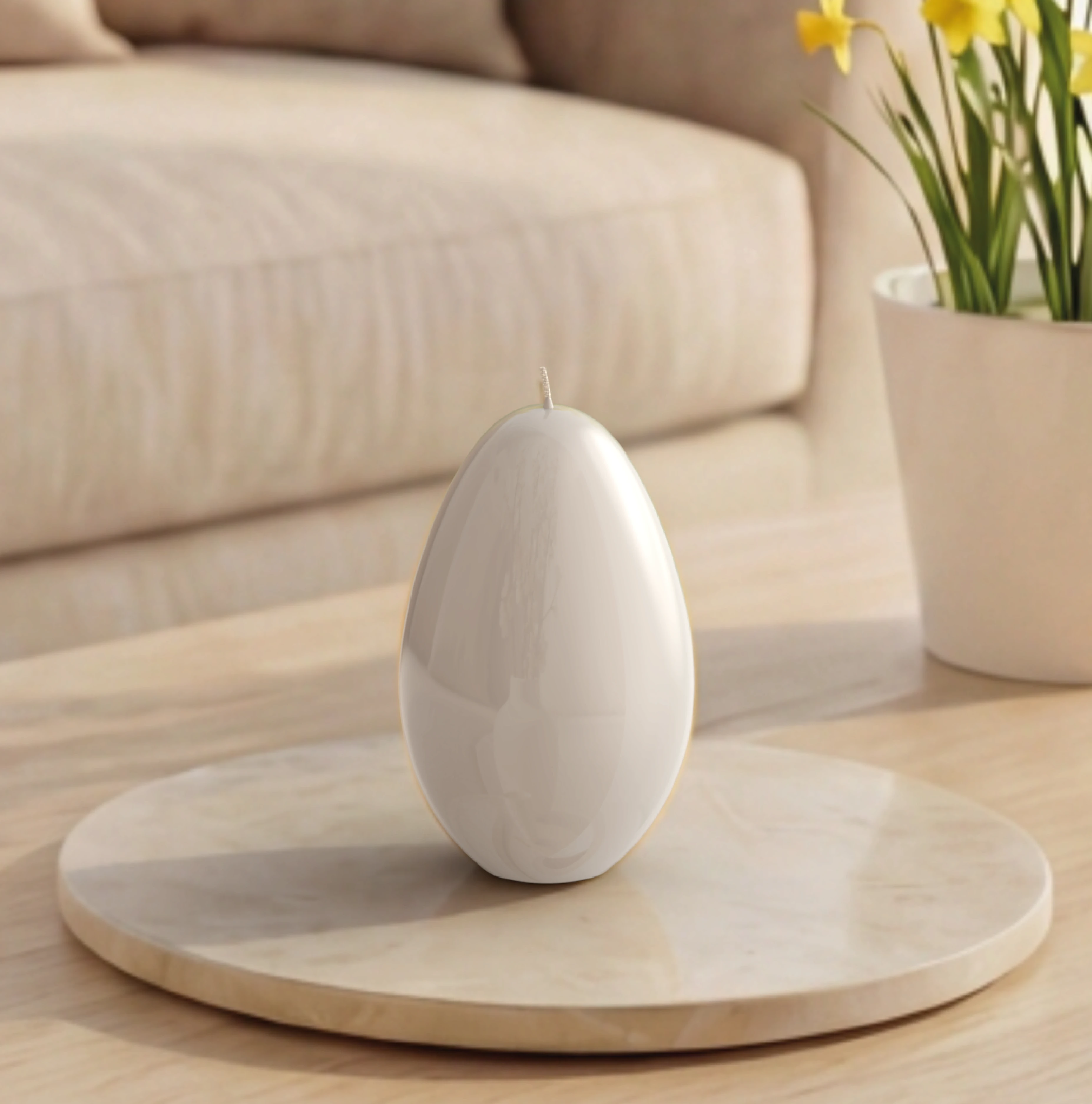 Objektkerze Ei Glanz-Lack 