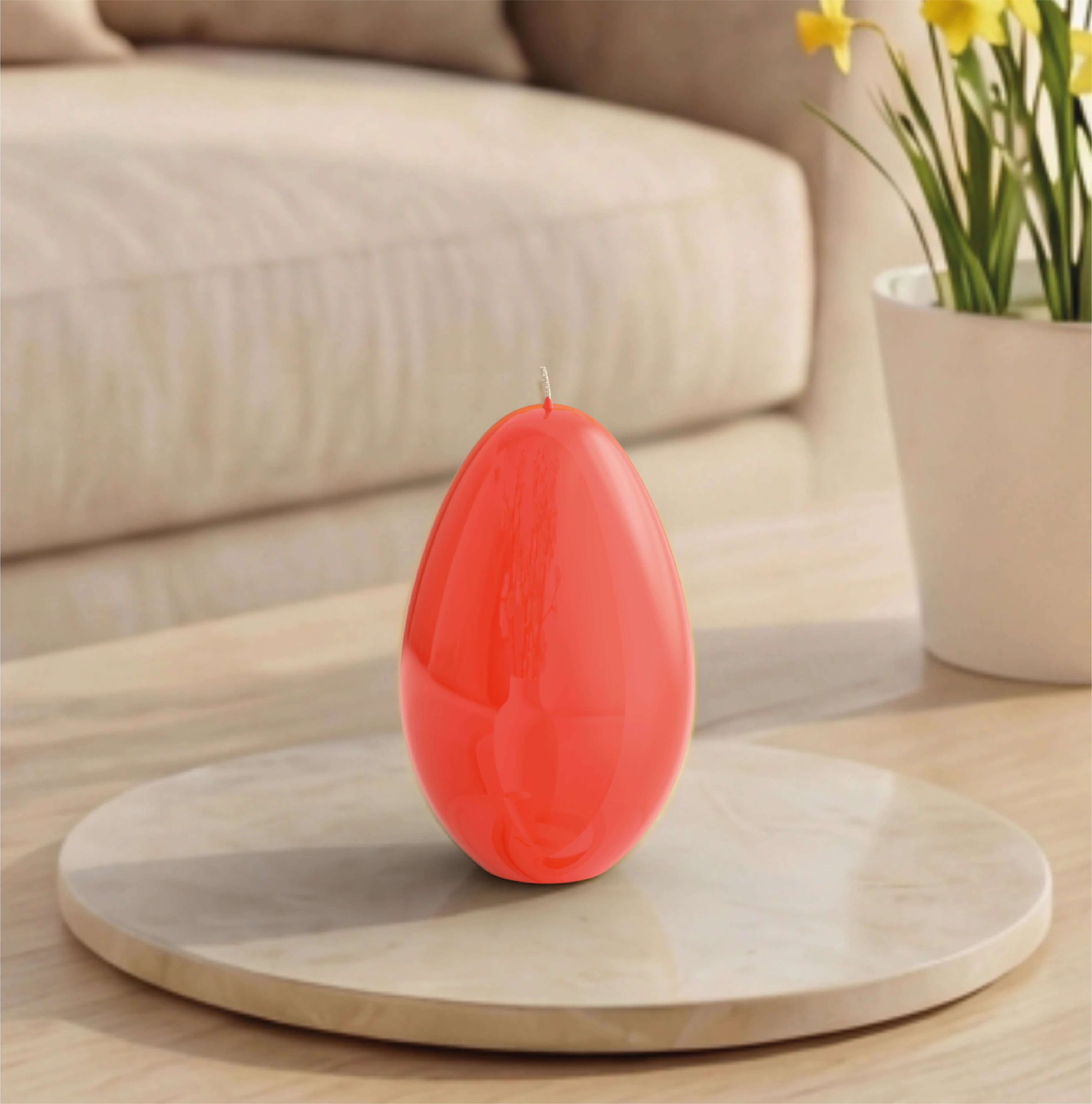 Objektkerze Ei Glanz-Lack 