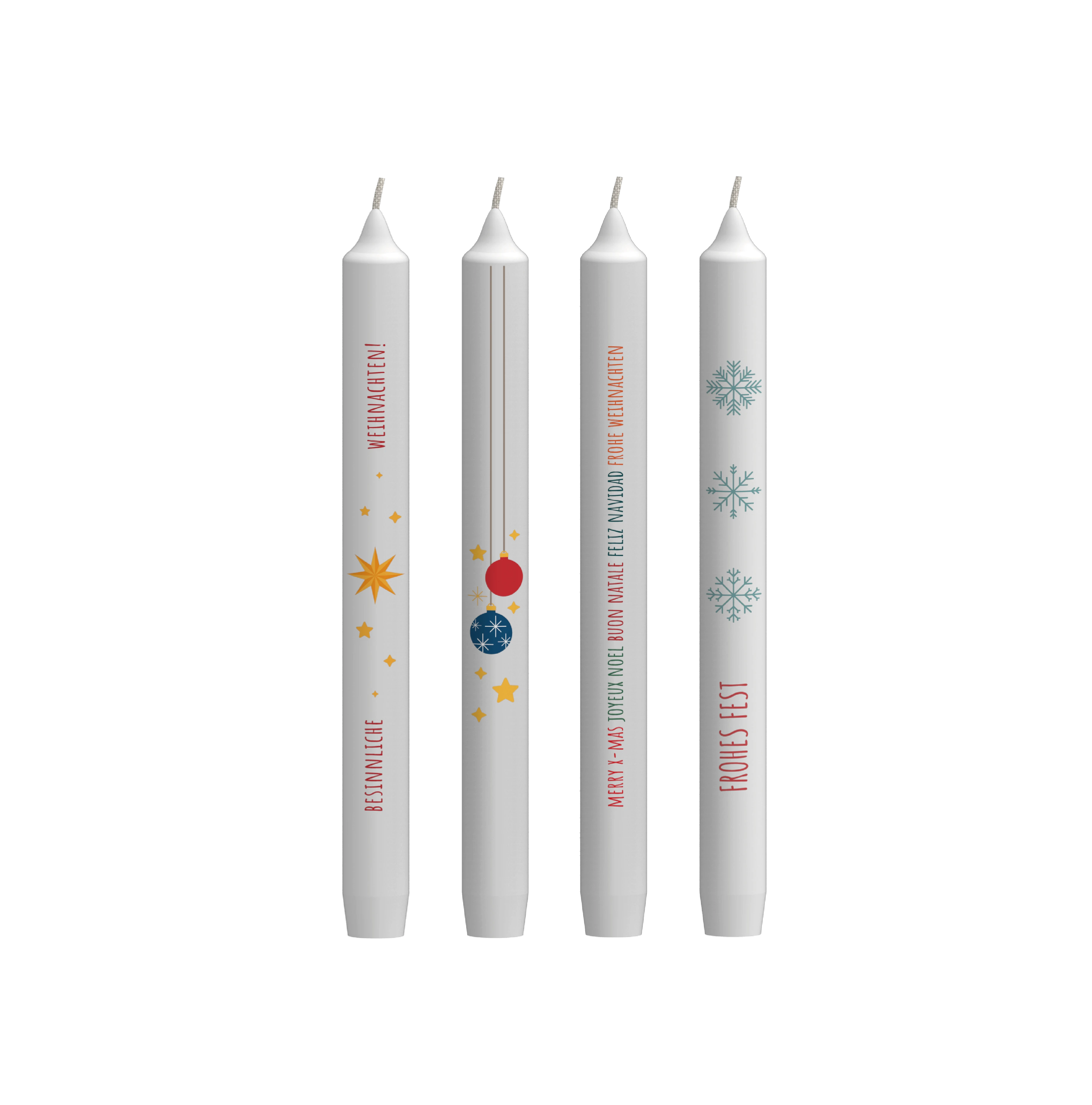 Winterstabkerzen 4er-Set
