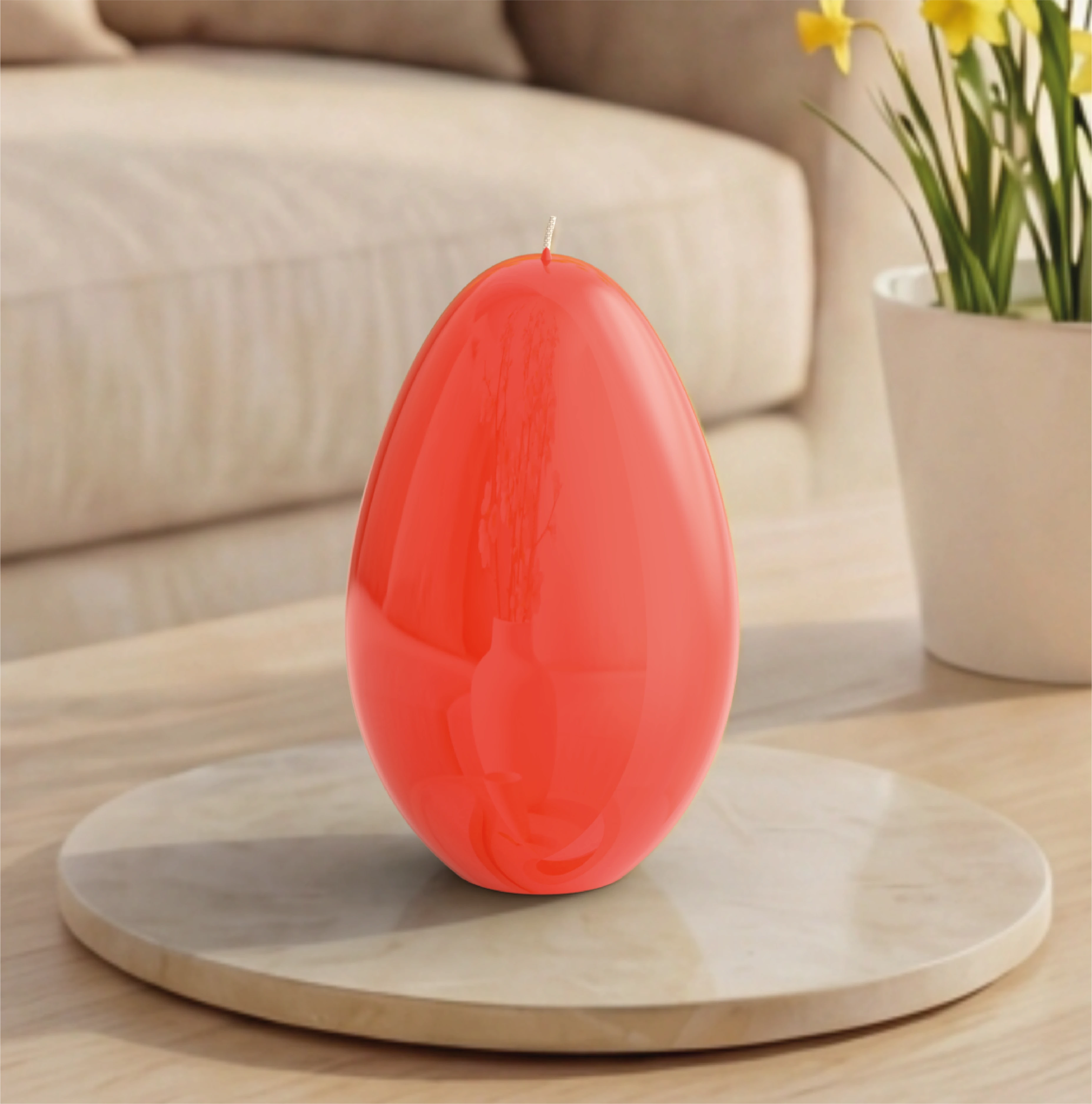 Objektkerze Ei Glanz-Lack 