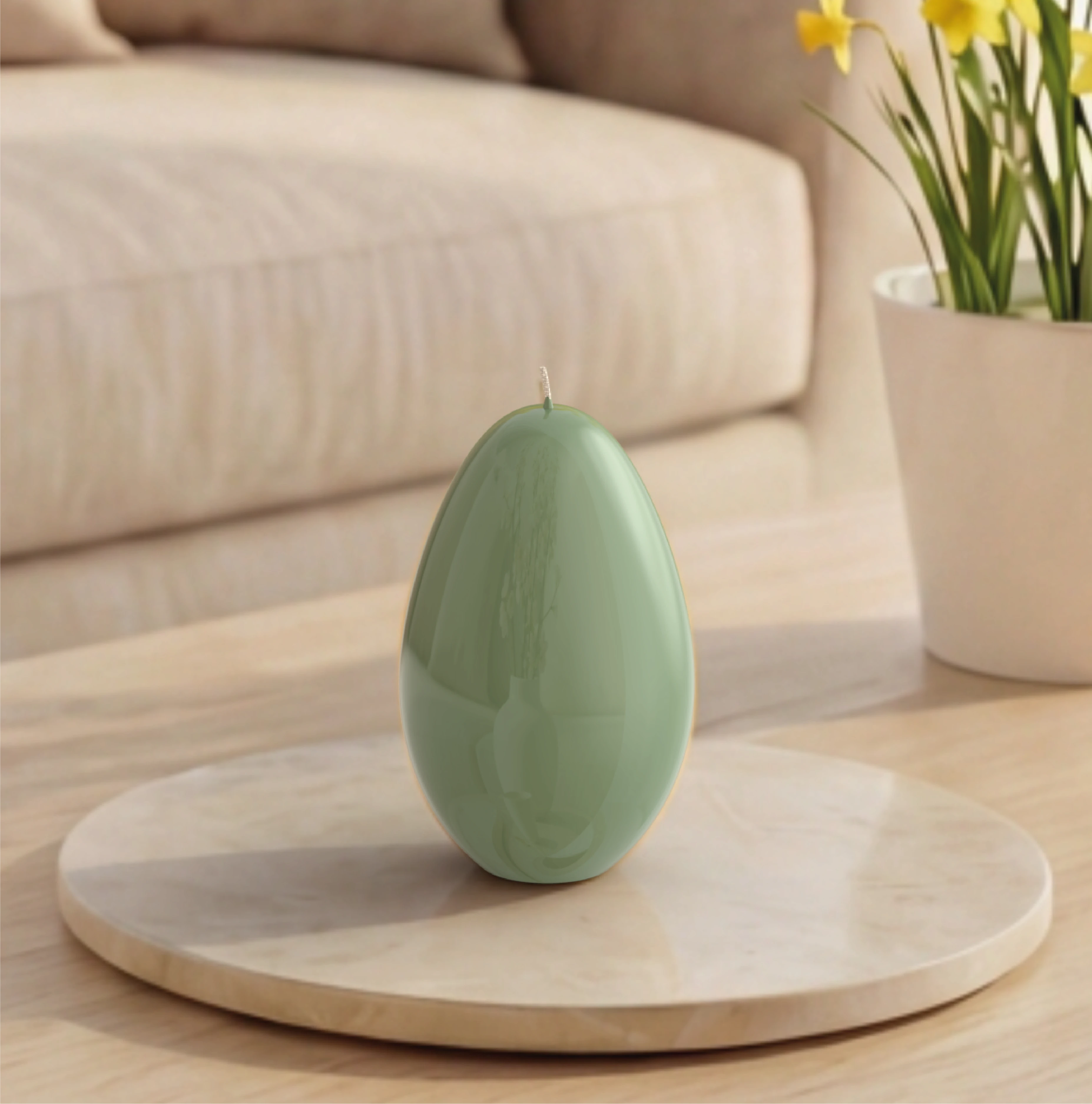 Objektkerze Ei Glanz-Lack 