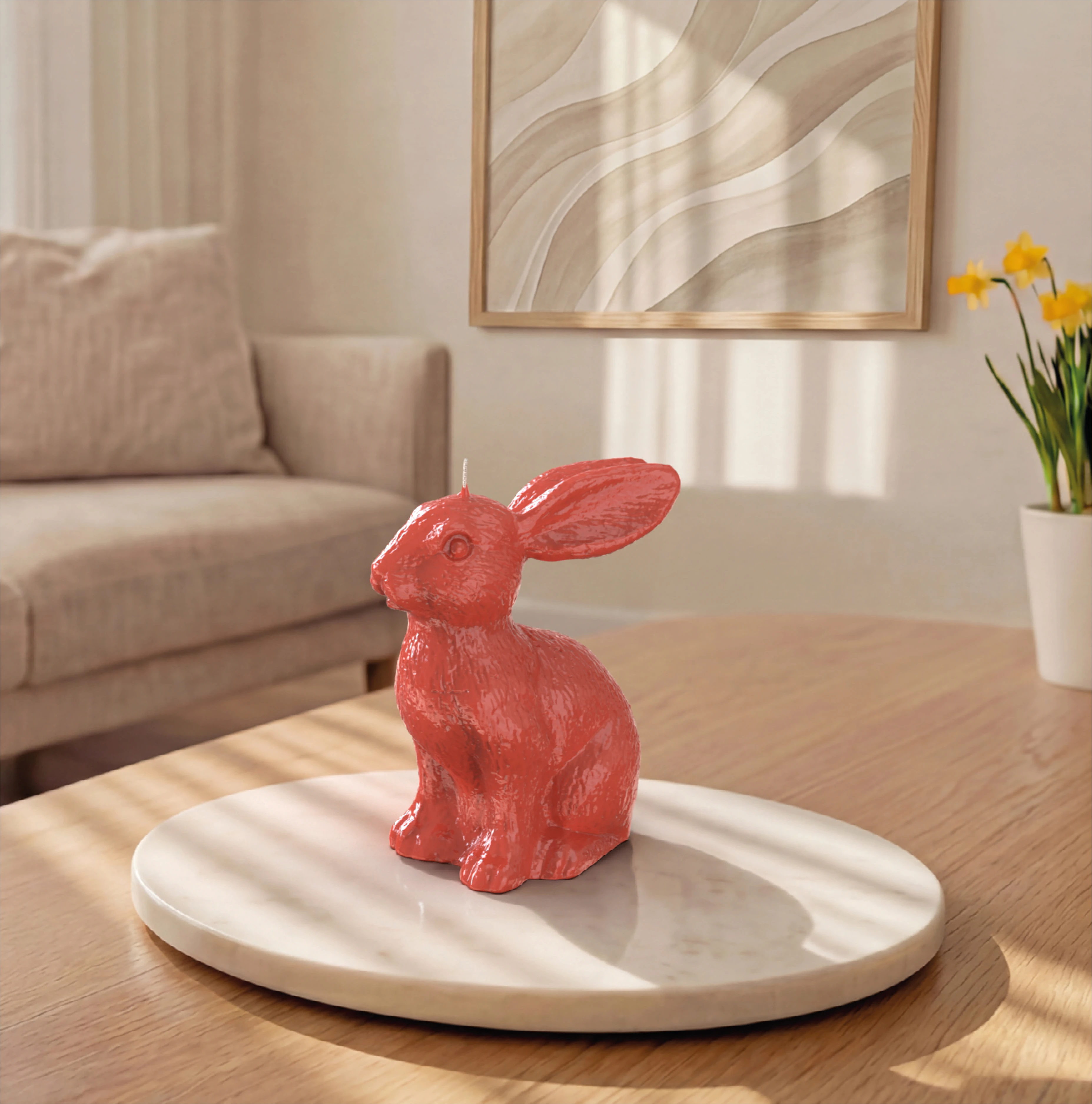 Objektkerze Hase klein Glanz-Lack