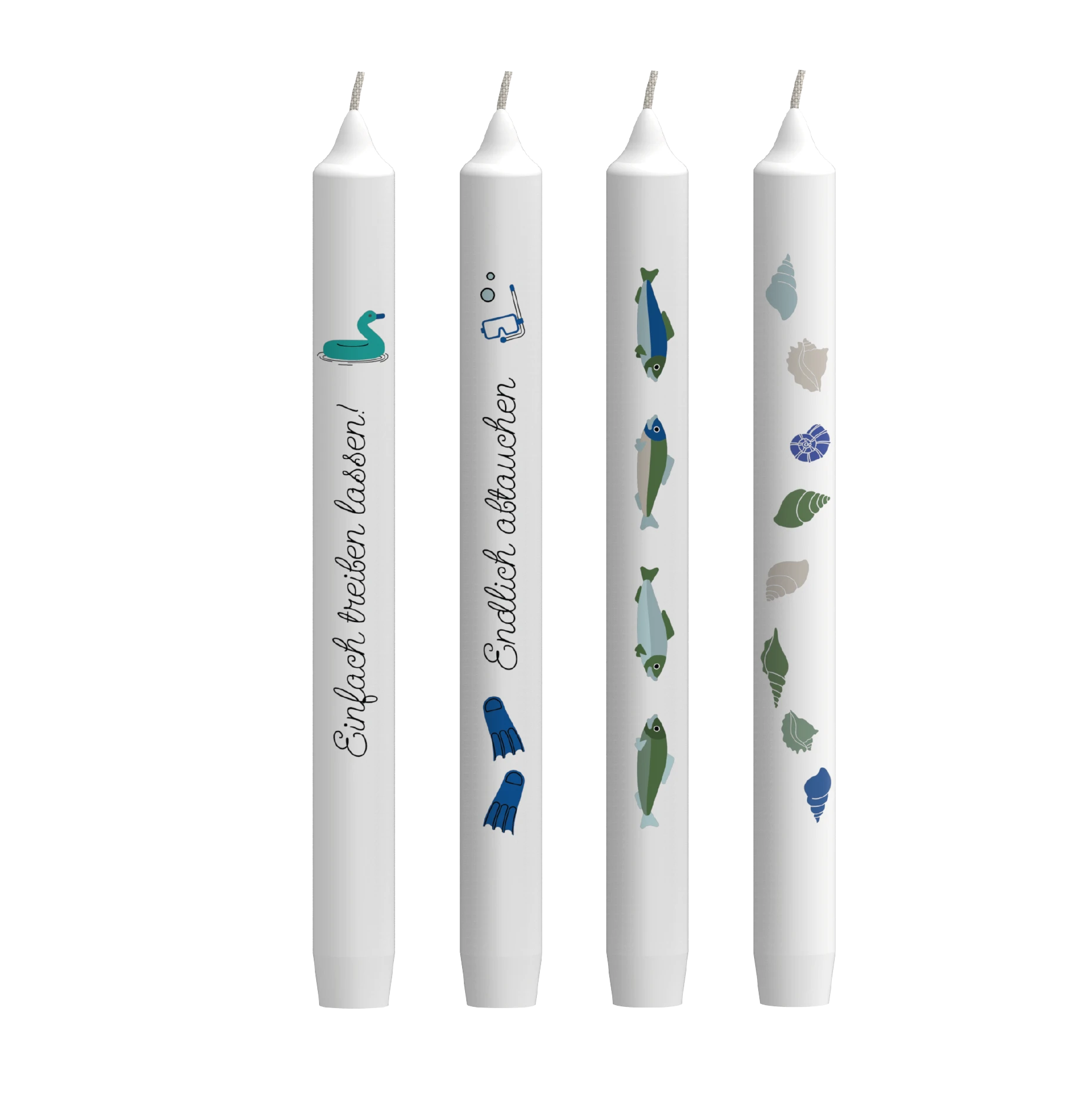 Sommer-Stabkerzen 4er Set