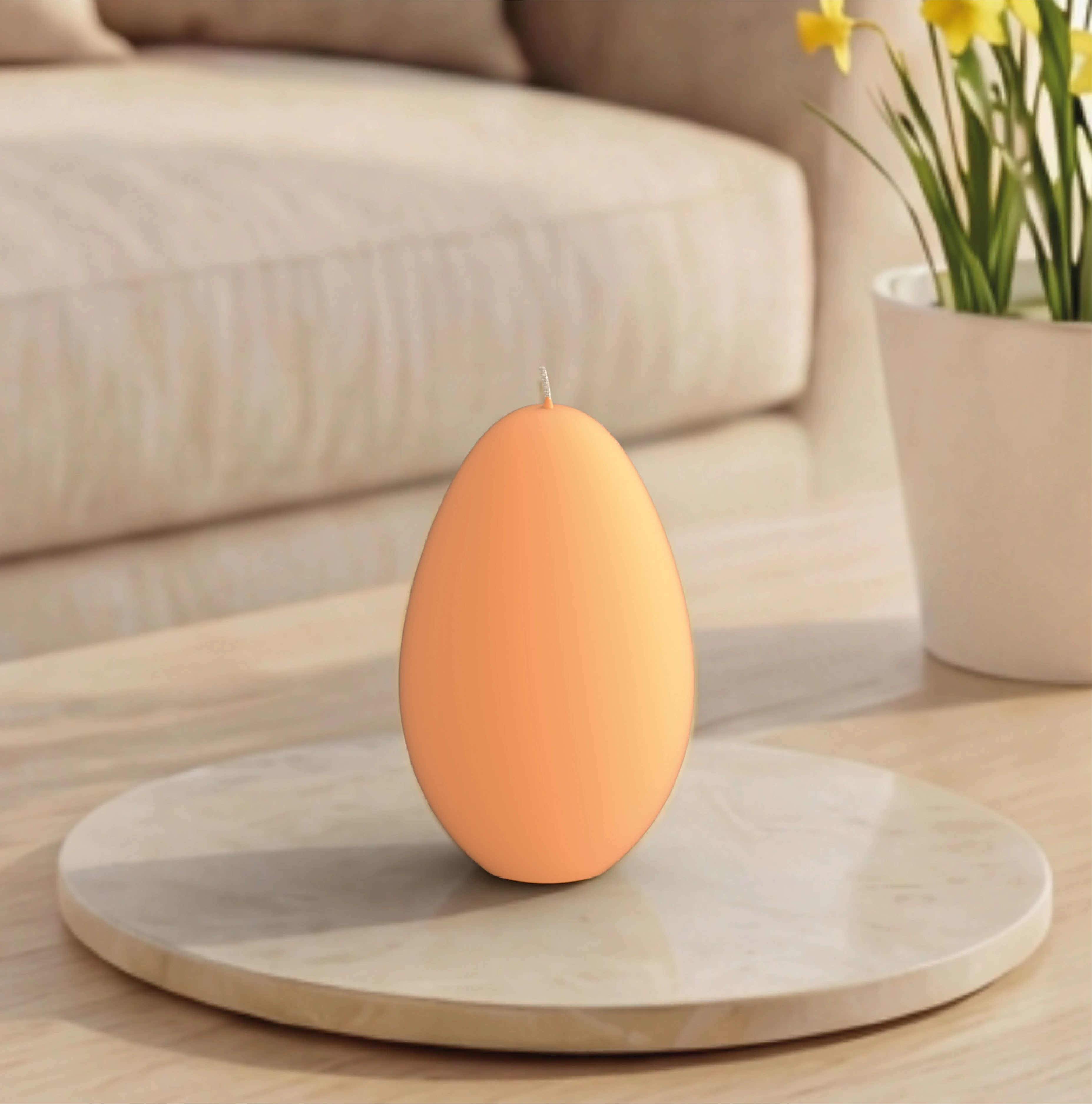 Objektkerze Ei Samt-Lack 