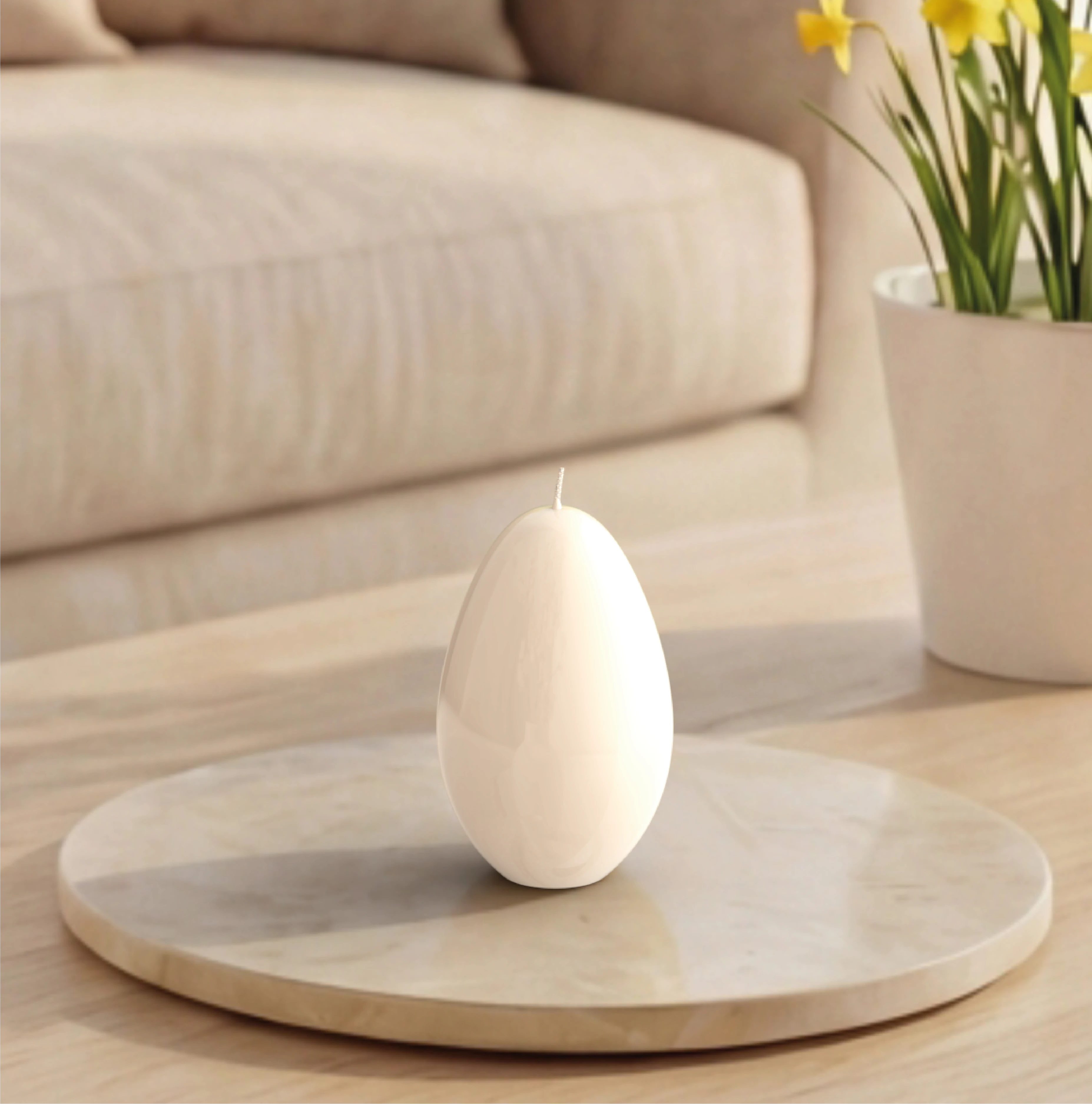 Objektkerze Ei Glanz-Lack 