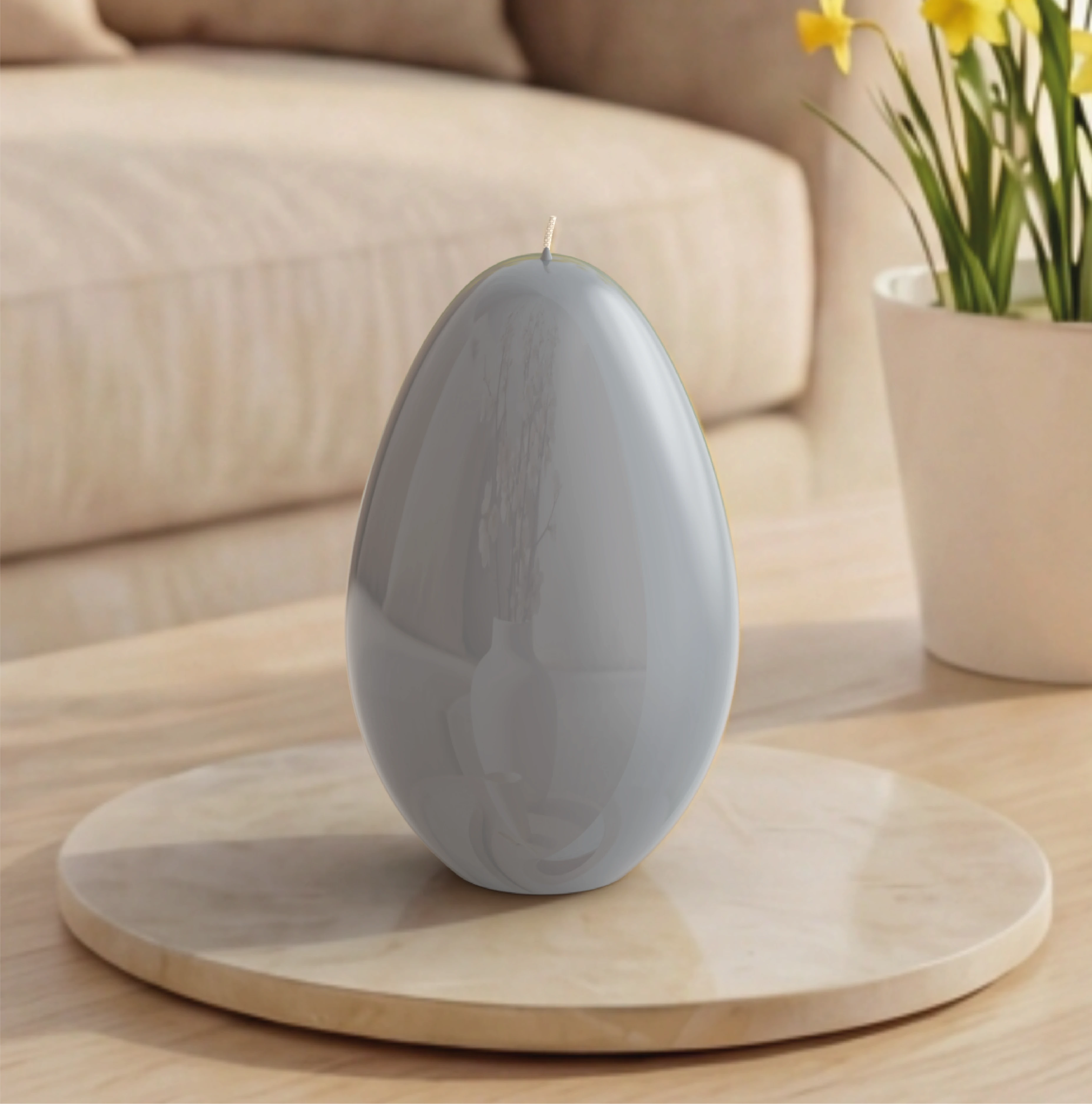 Objektkerze Ei Glanz-Lack 