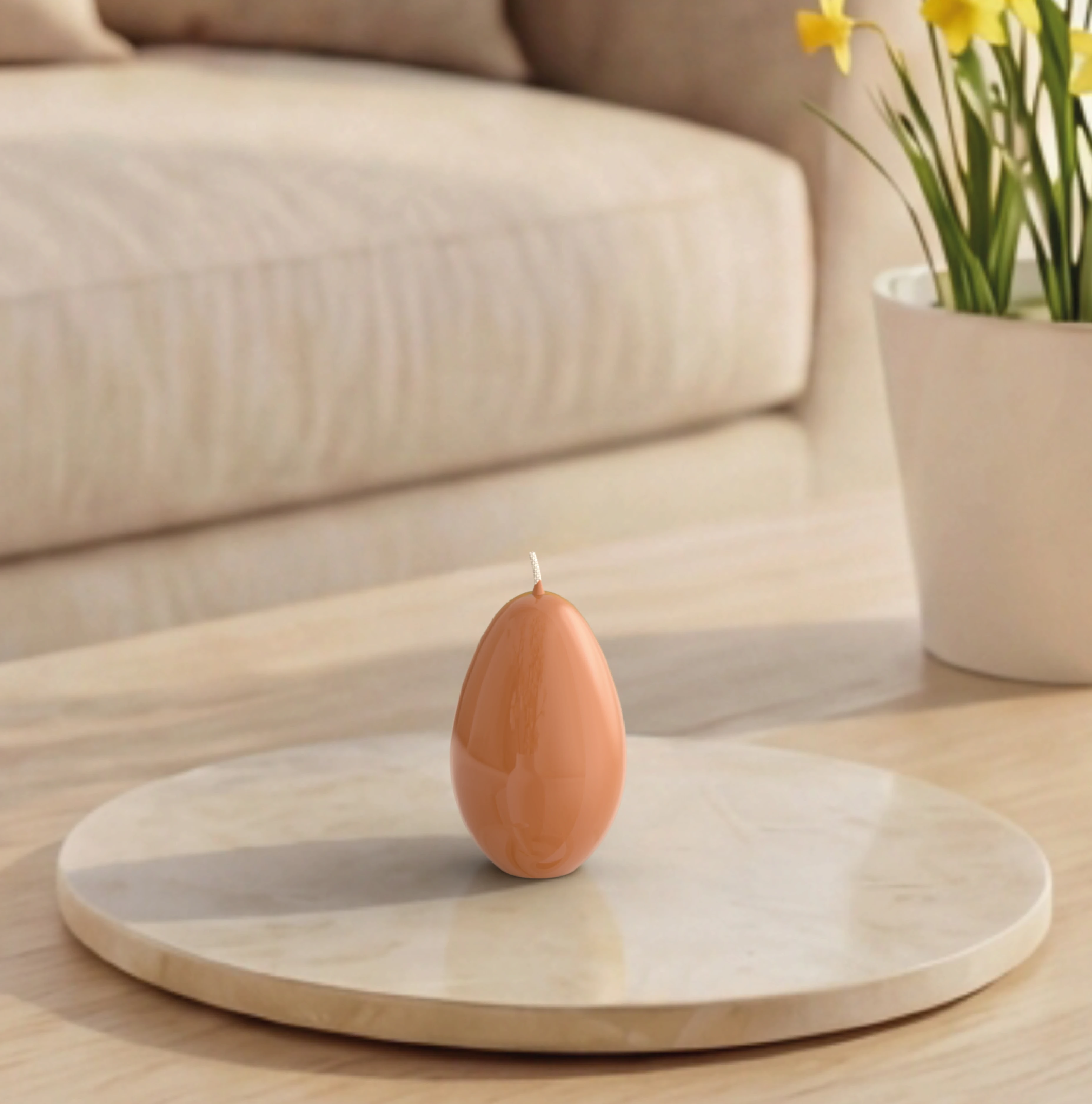 Objektkerze Ei Glanz-Lack 