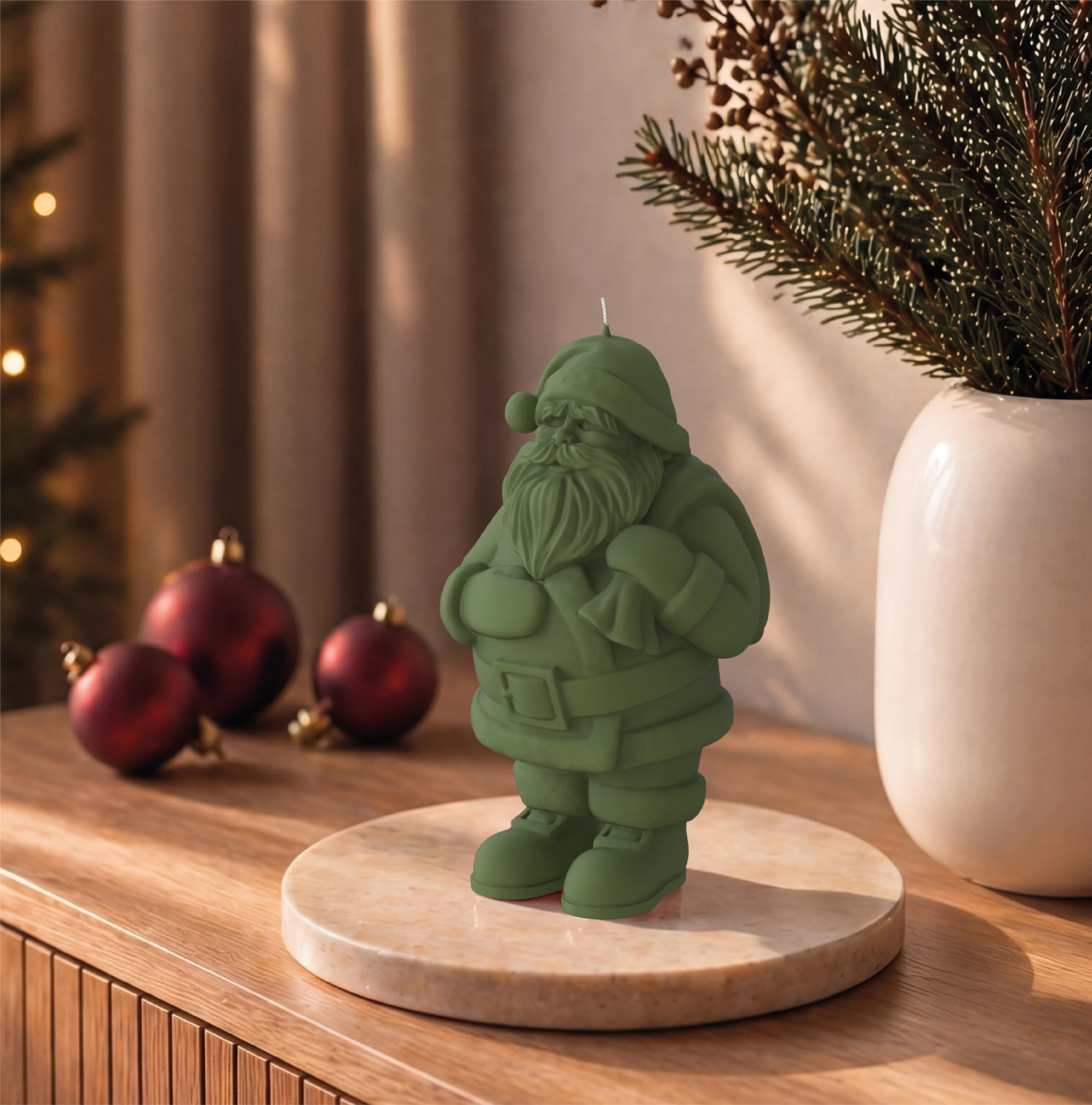 Objektkerze Nikolaus Samt-Lack Bild 2