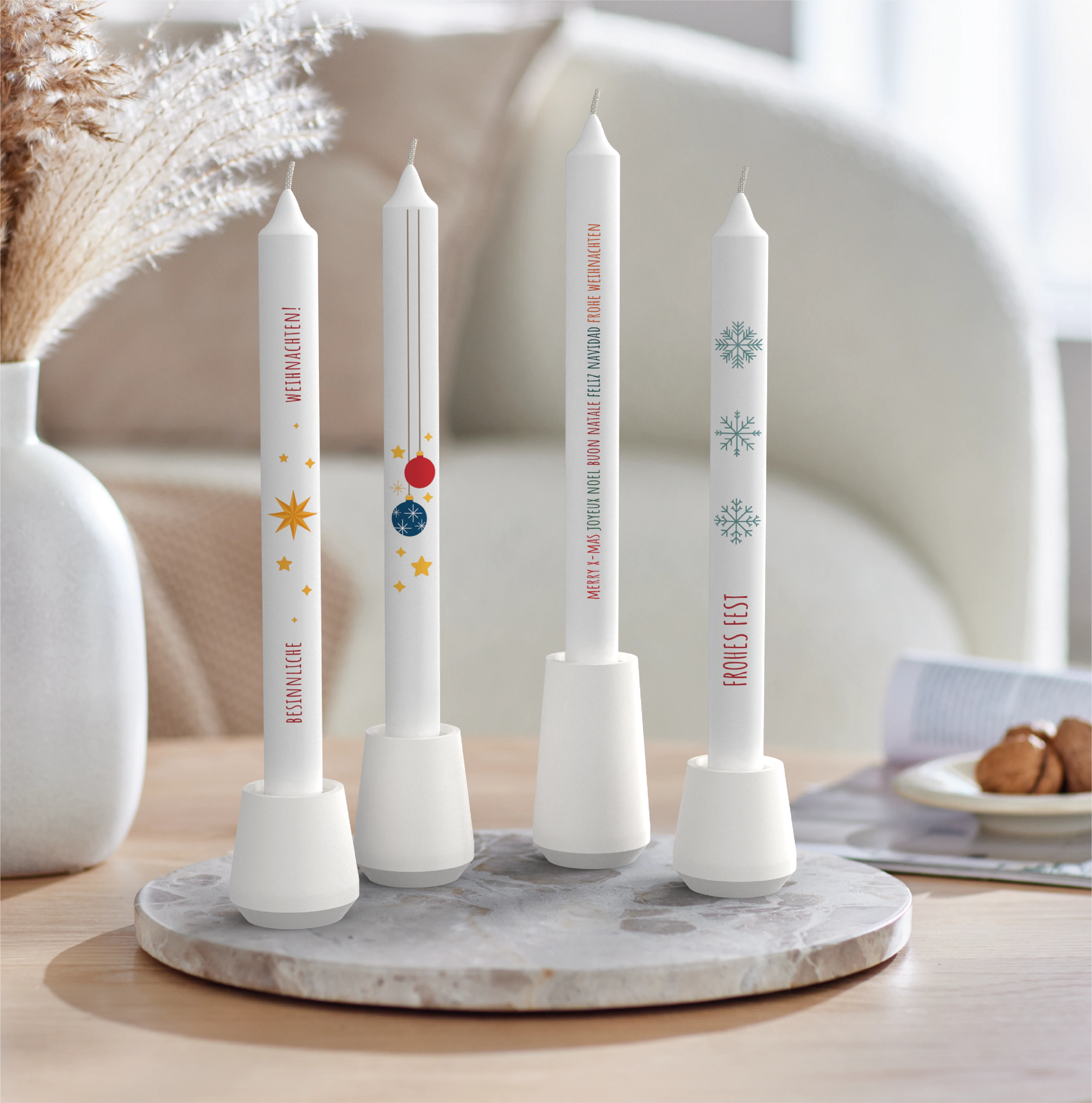 Winterstabkerzen 4er-Set