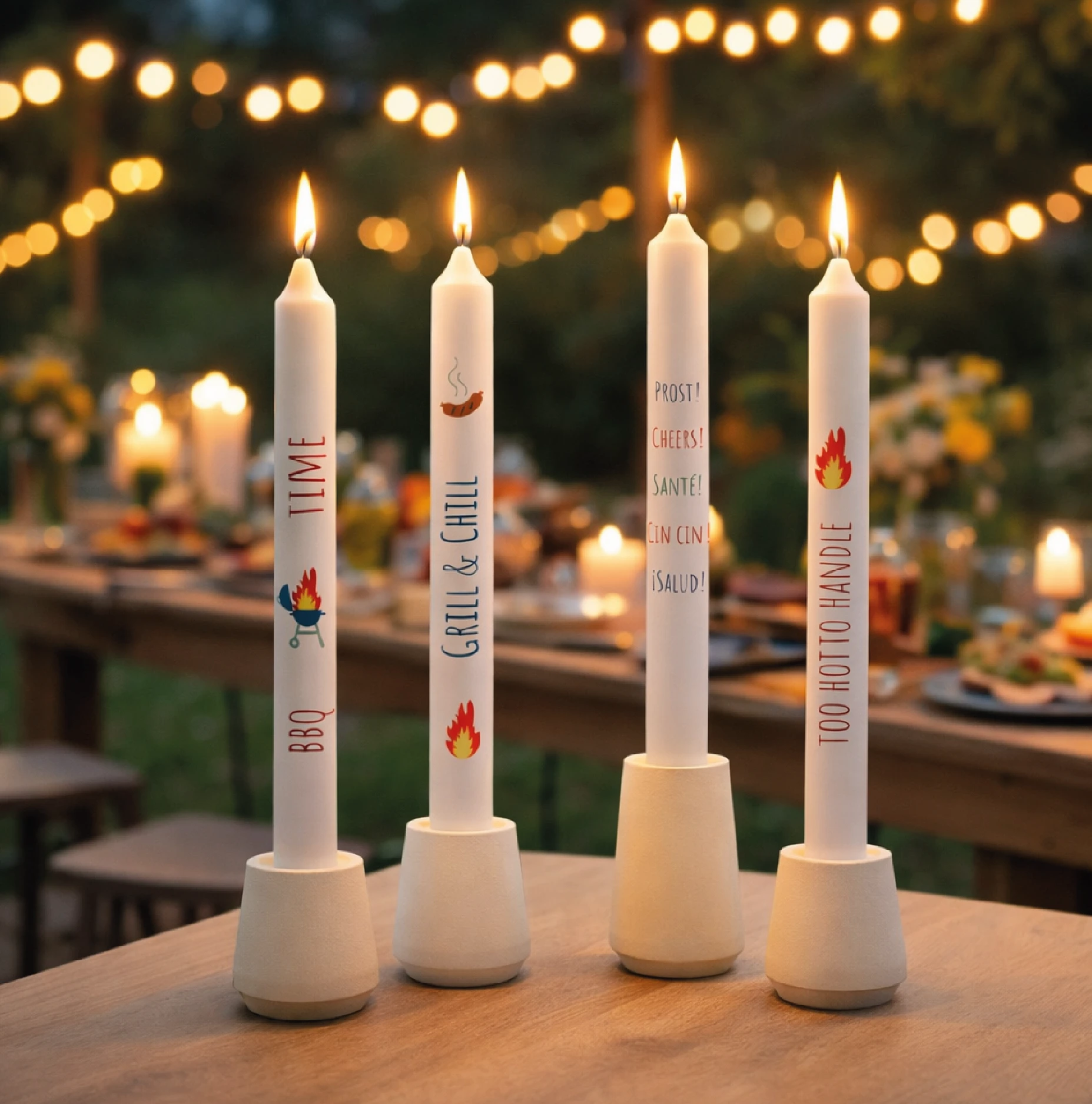 Sommer-Stabkerzen 4er Set