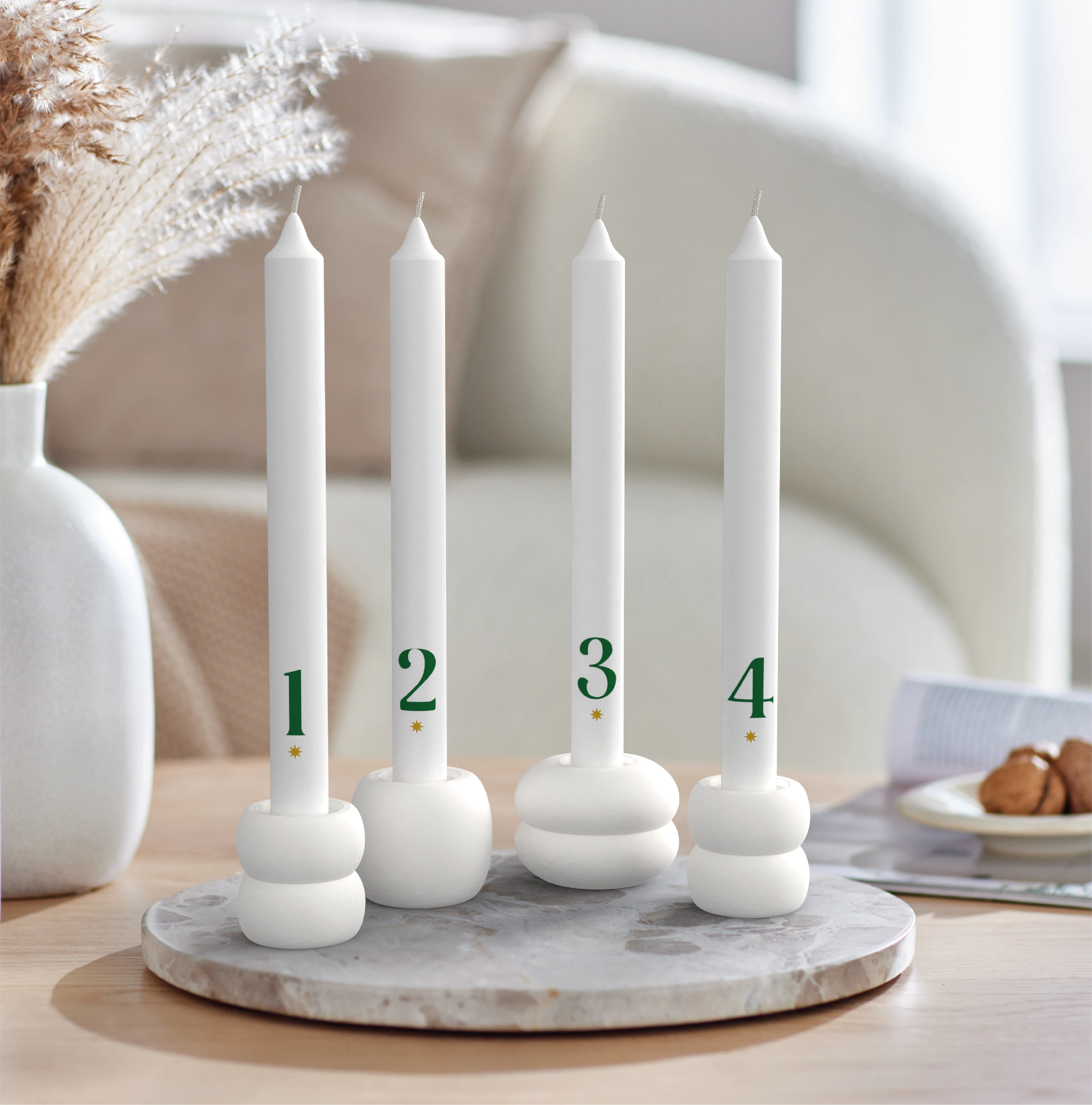 Motiv-Stabkerzen 4er-Set