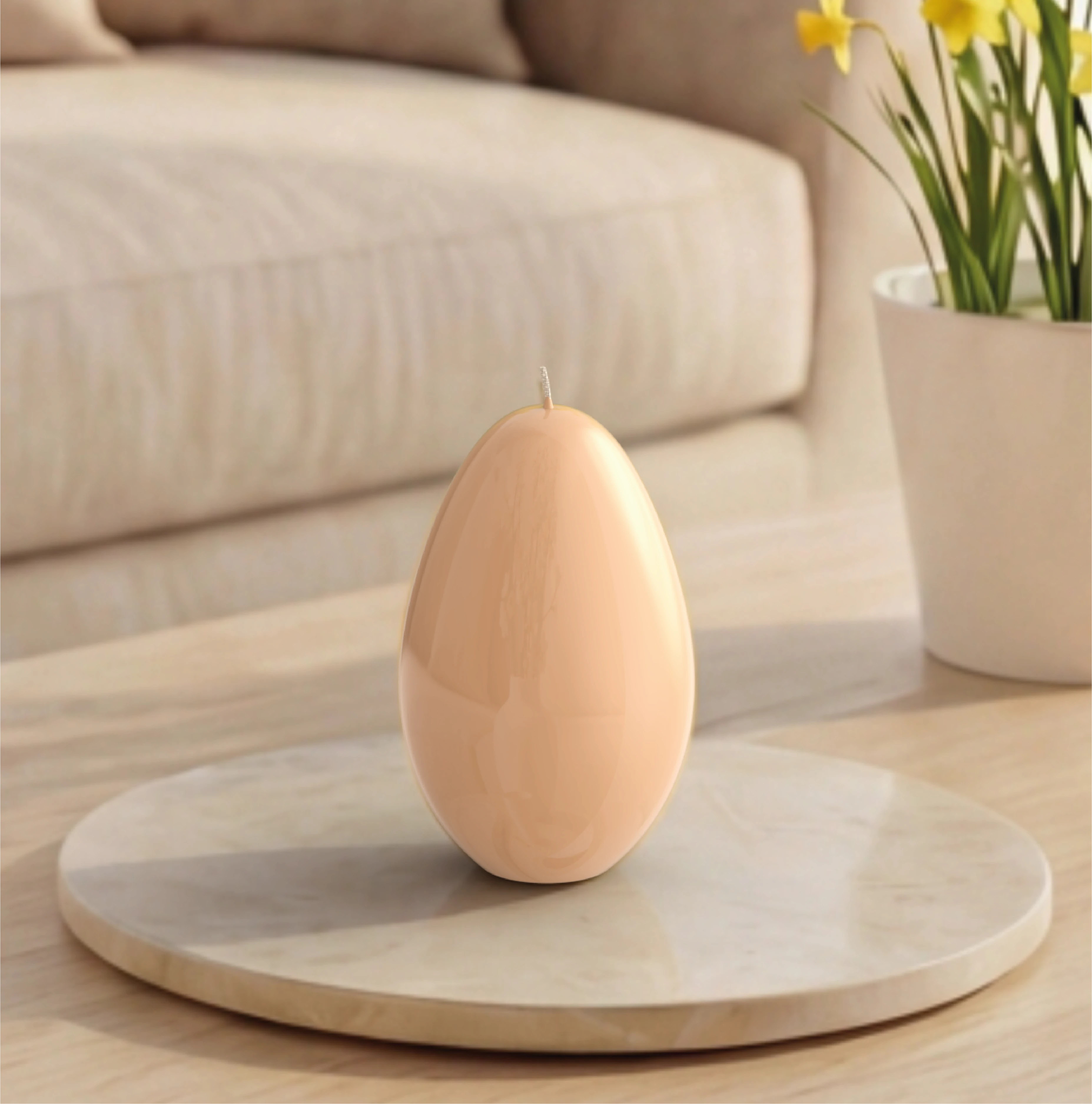 Objektkerze Ei Glanz-Lack 