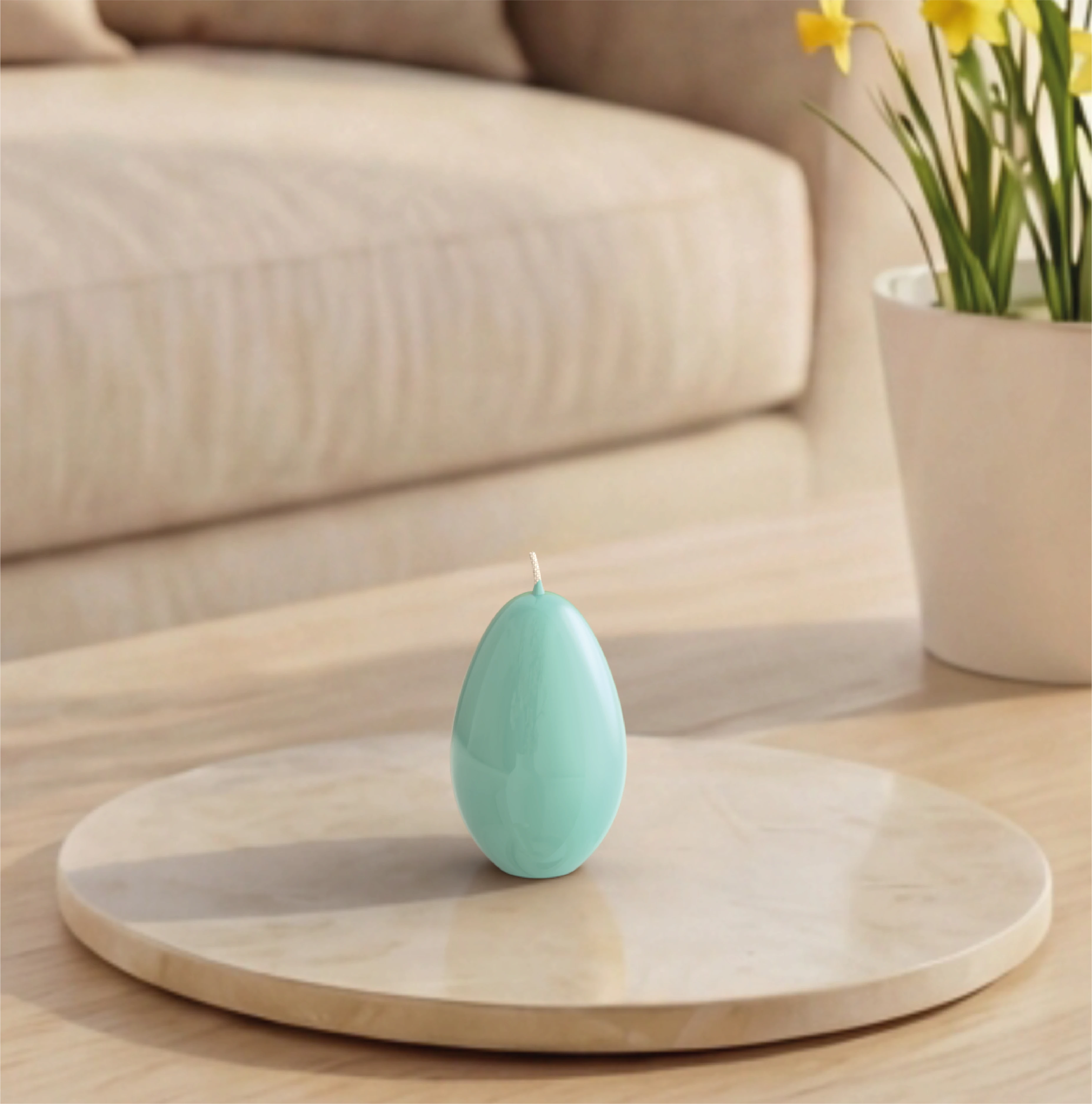 Objektkerze Ei Glanz-Lack 