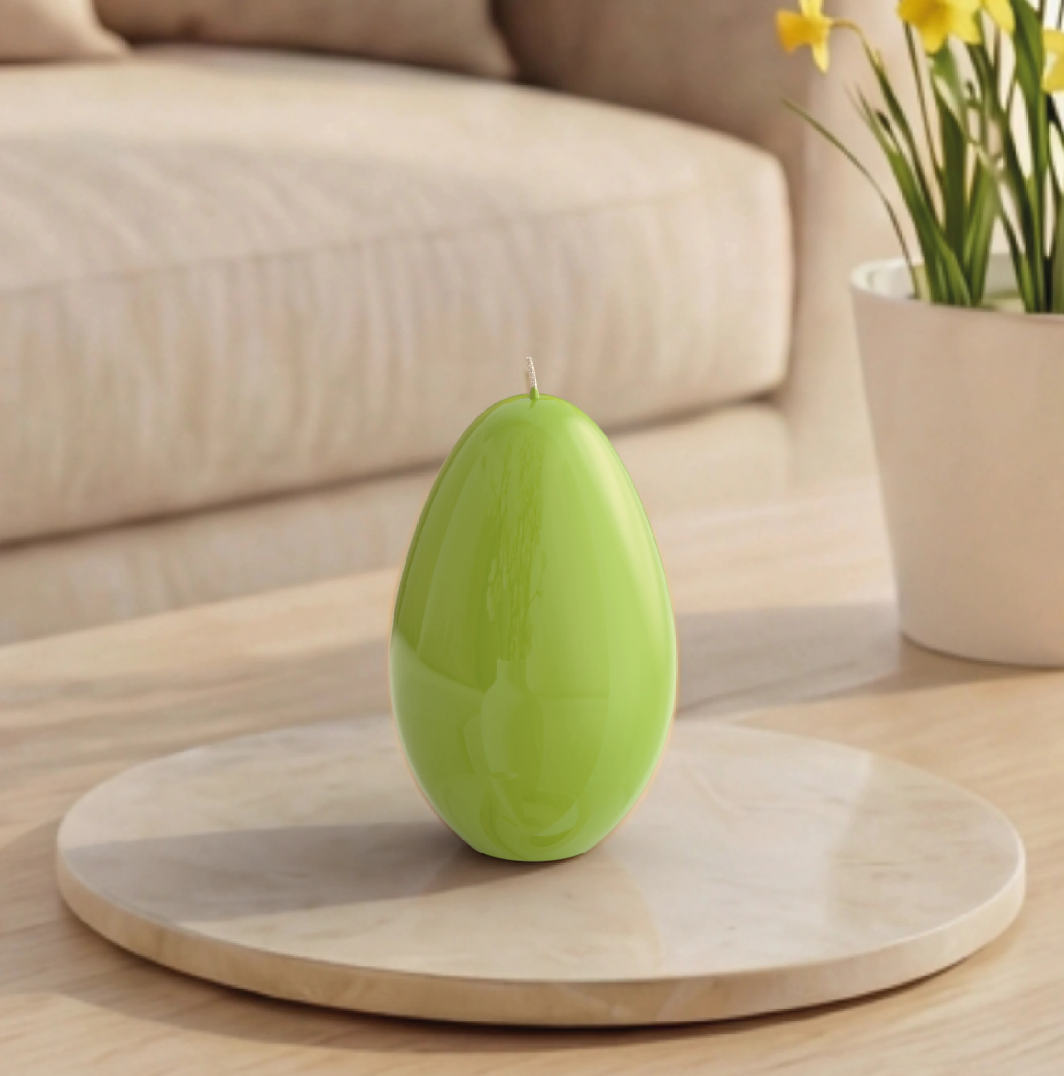 Objektkerze Ei Glanz-Lack 