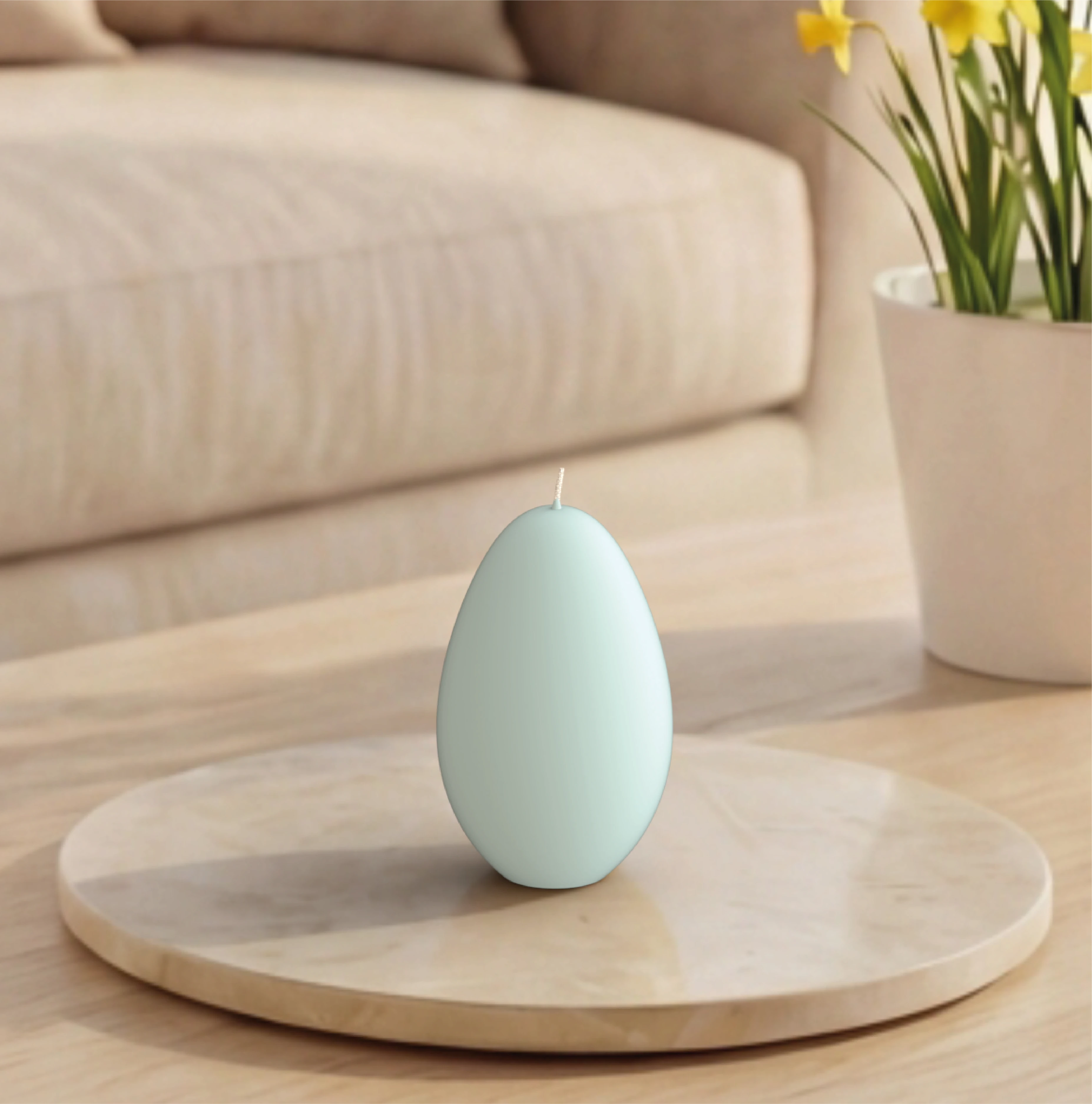 Objektkerze Ei Samt-Lack
