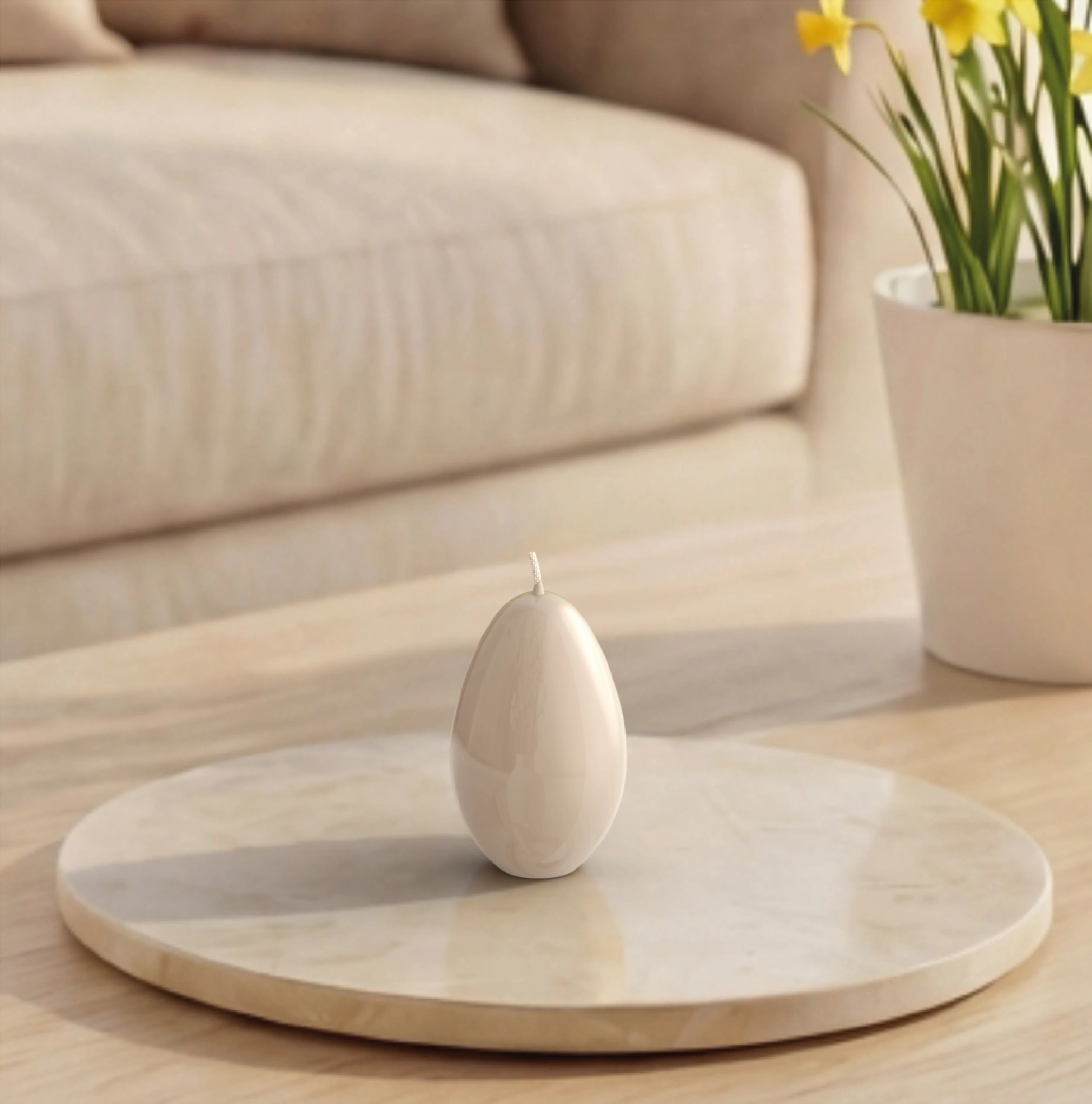 Objektkerze Ei Glanz-Lack 