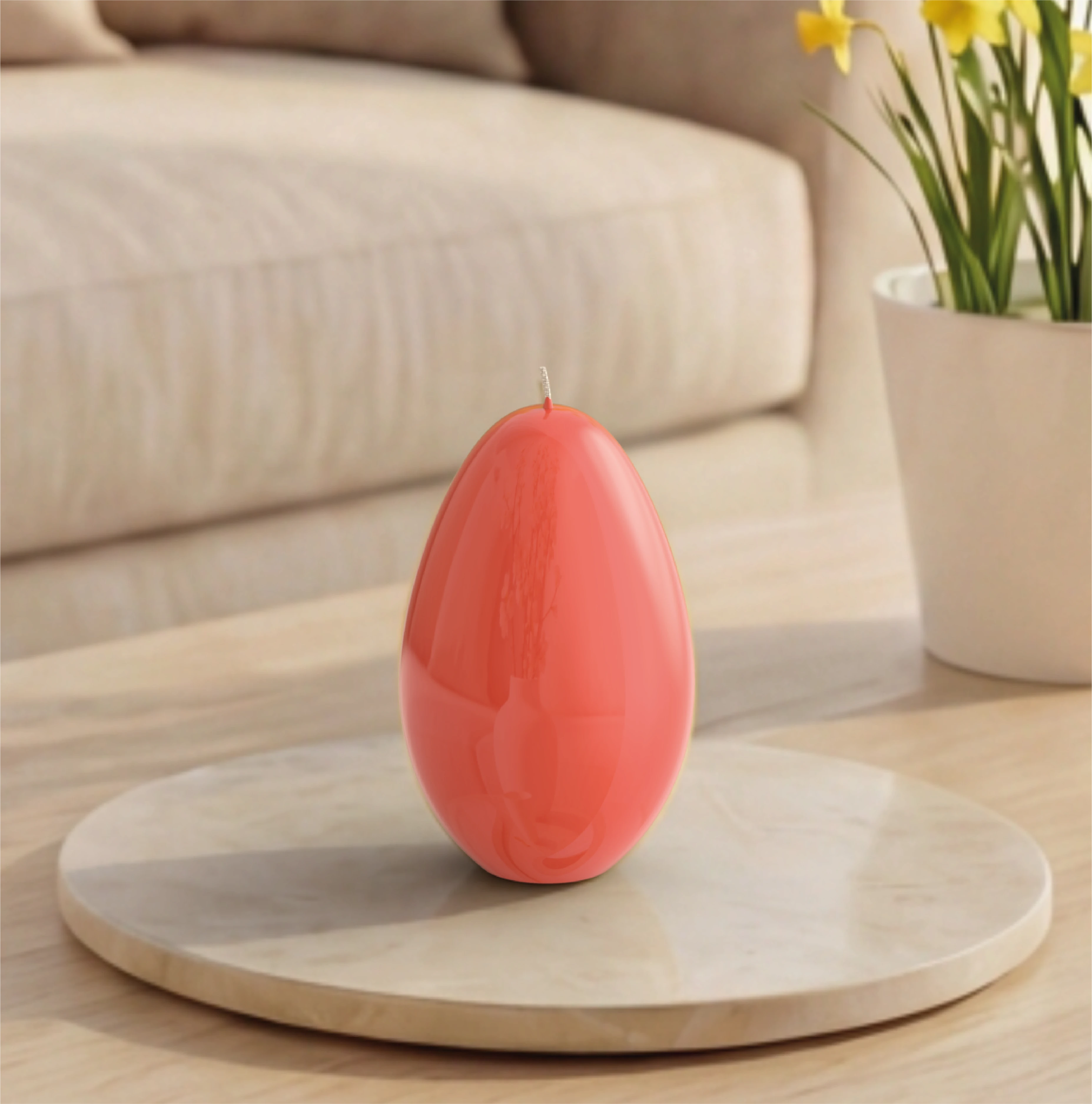 Objektkerze Ei Glanz-Lack 