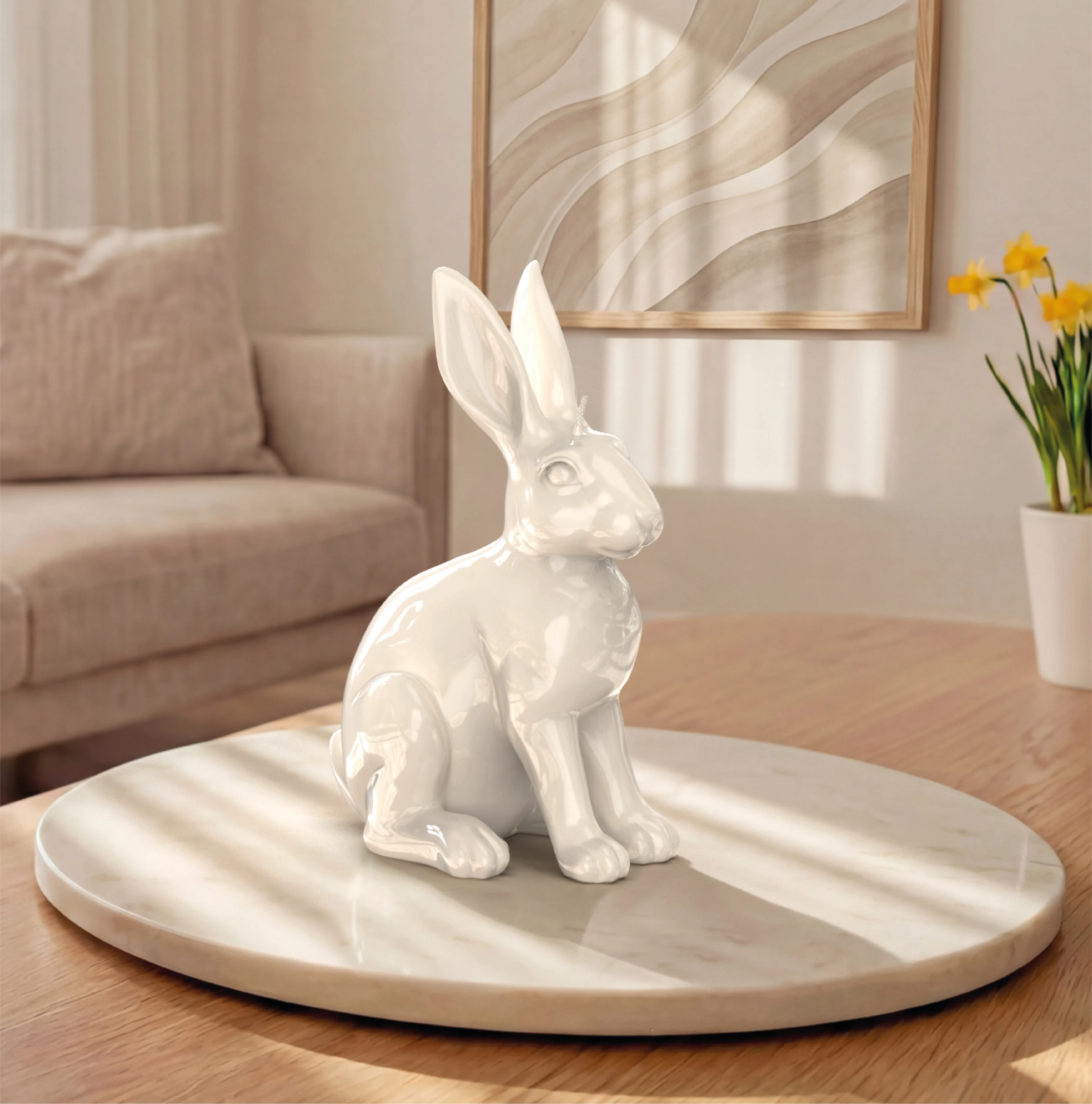 Objektkerze Hase Glanz-Lack