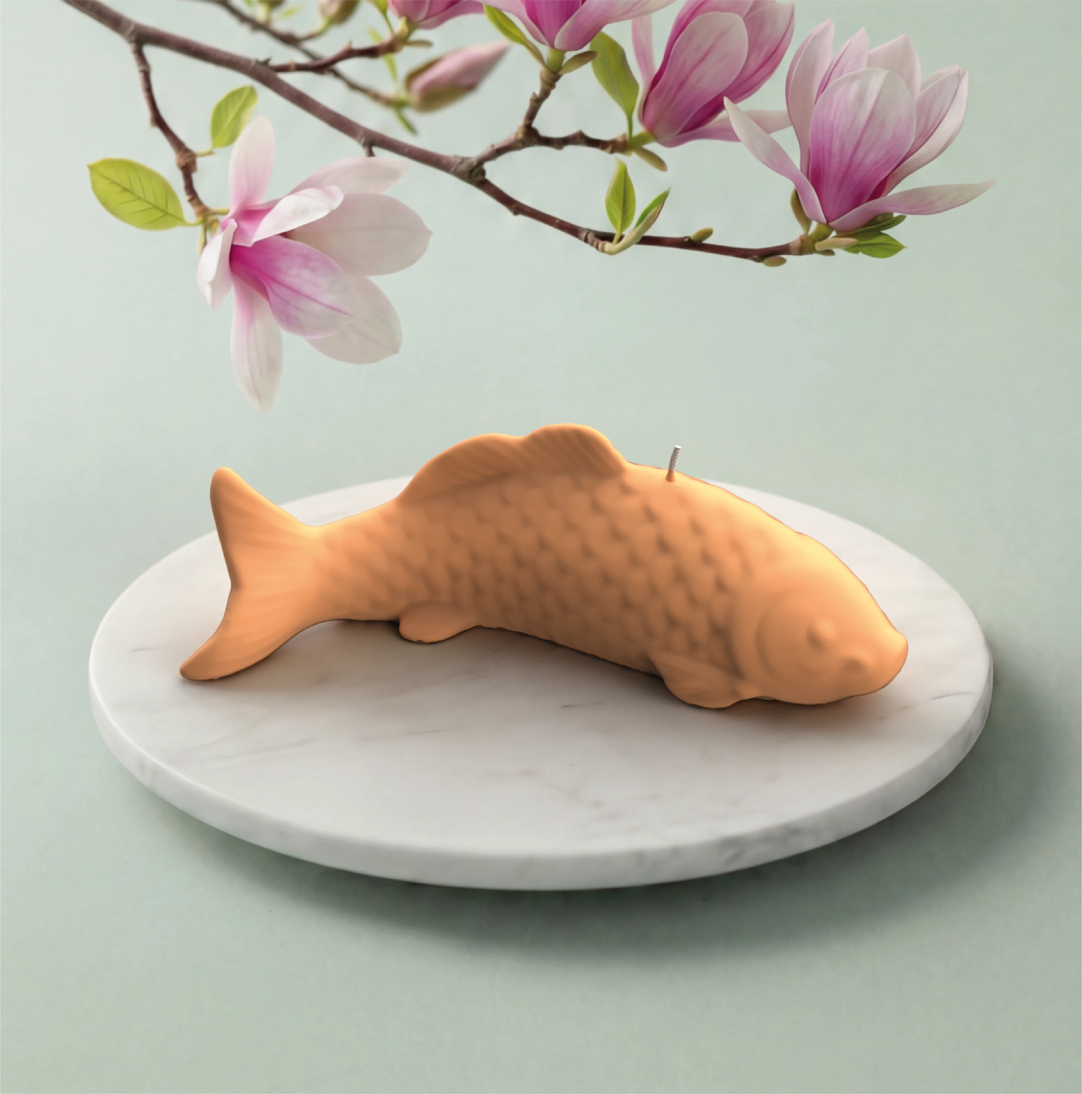 Objektkerze Fisch Samt-Lack 