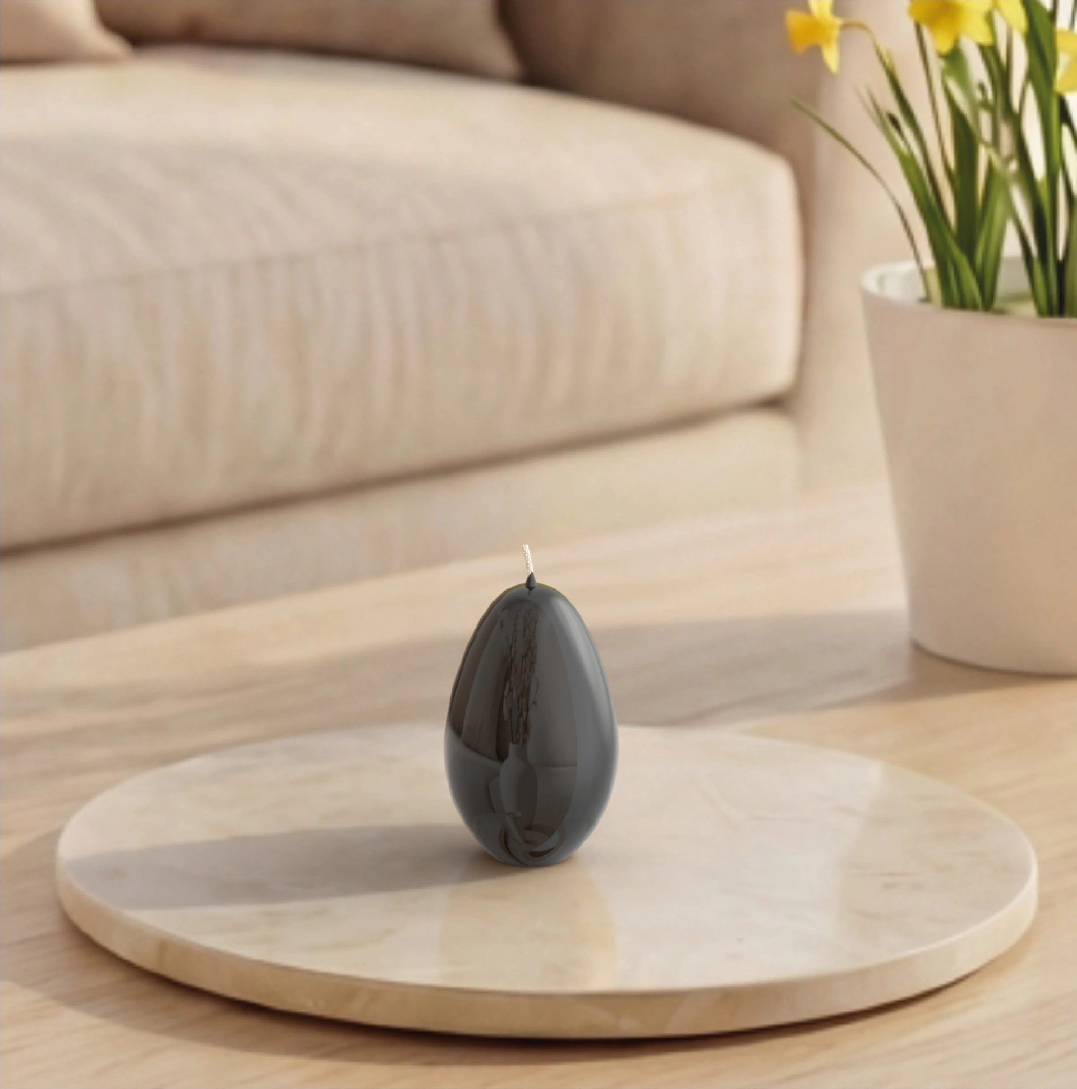 Objektkerze Ei Glanz-Lack 