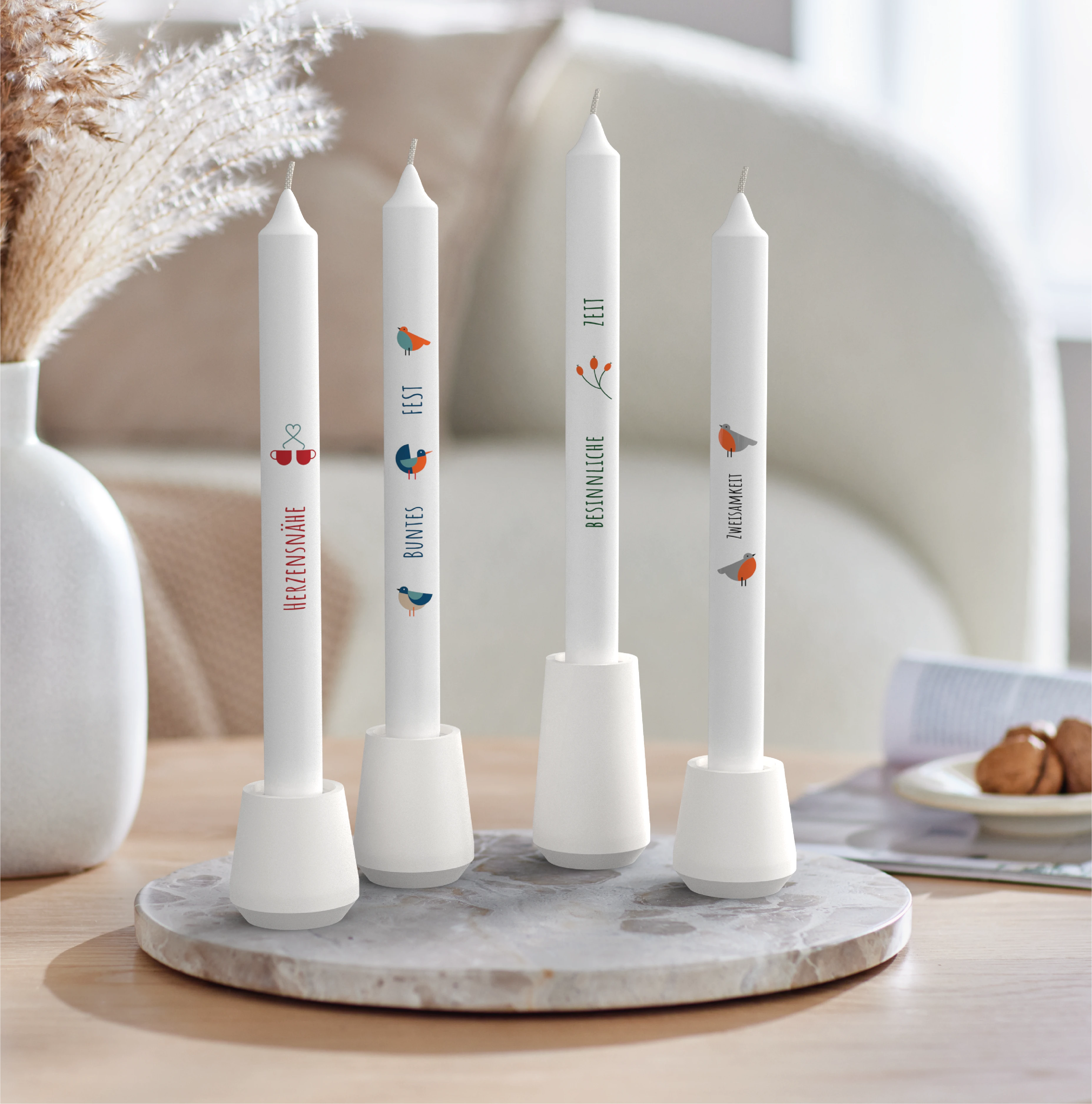 Winterstabkerzen 4er-Set