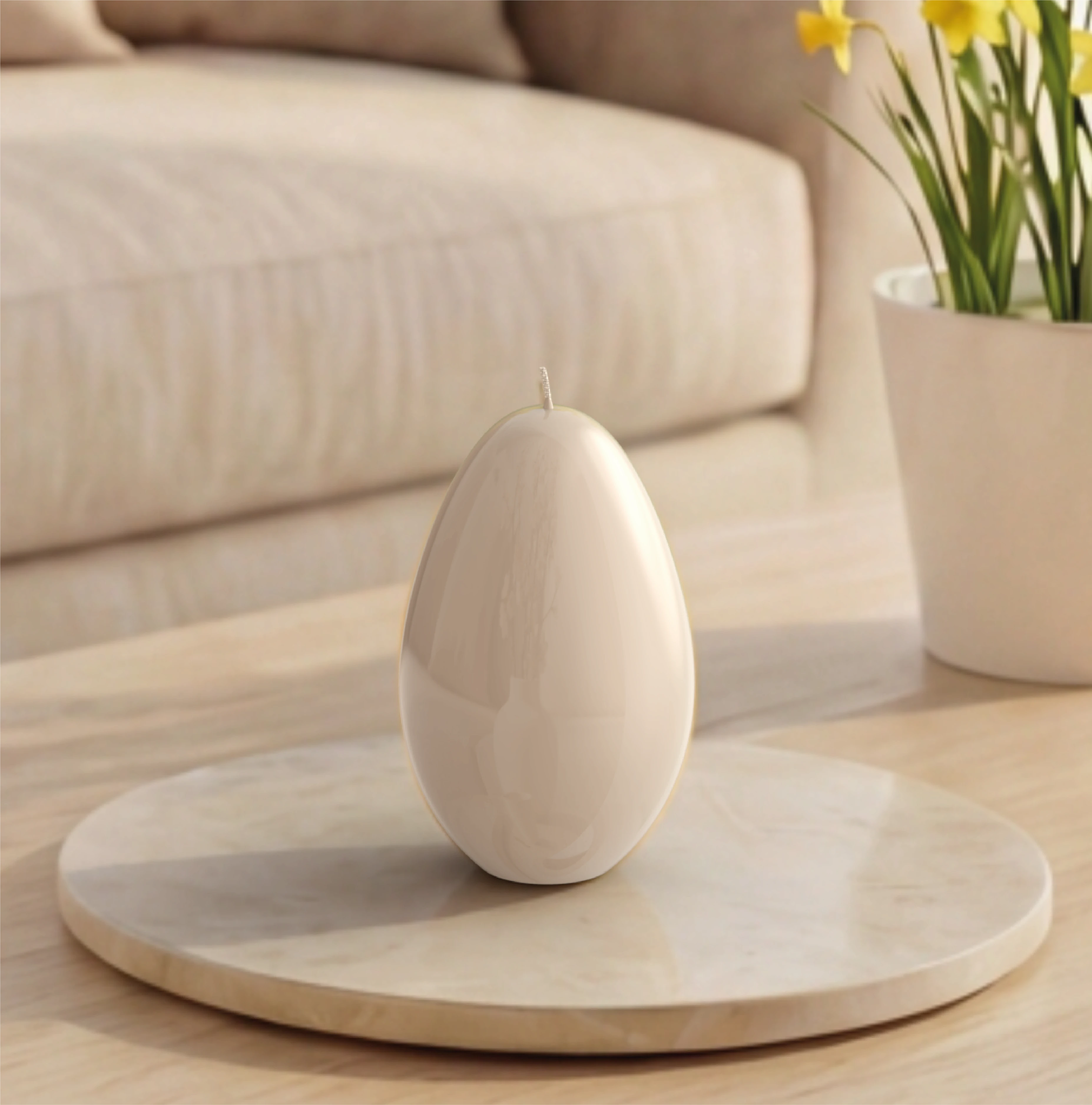 Objektkerze Ei Glanz-Lack 