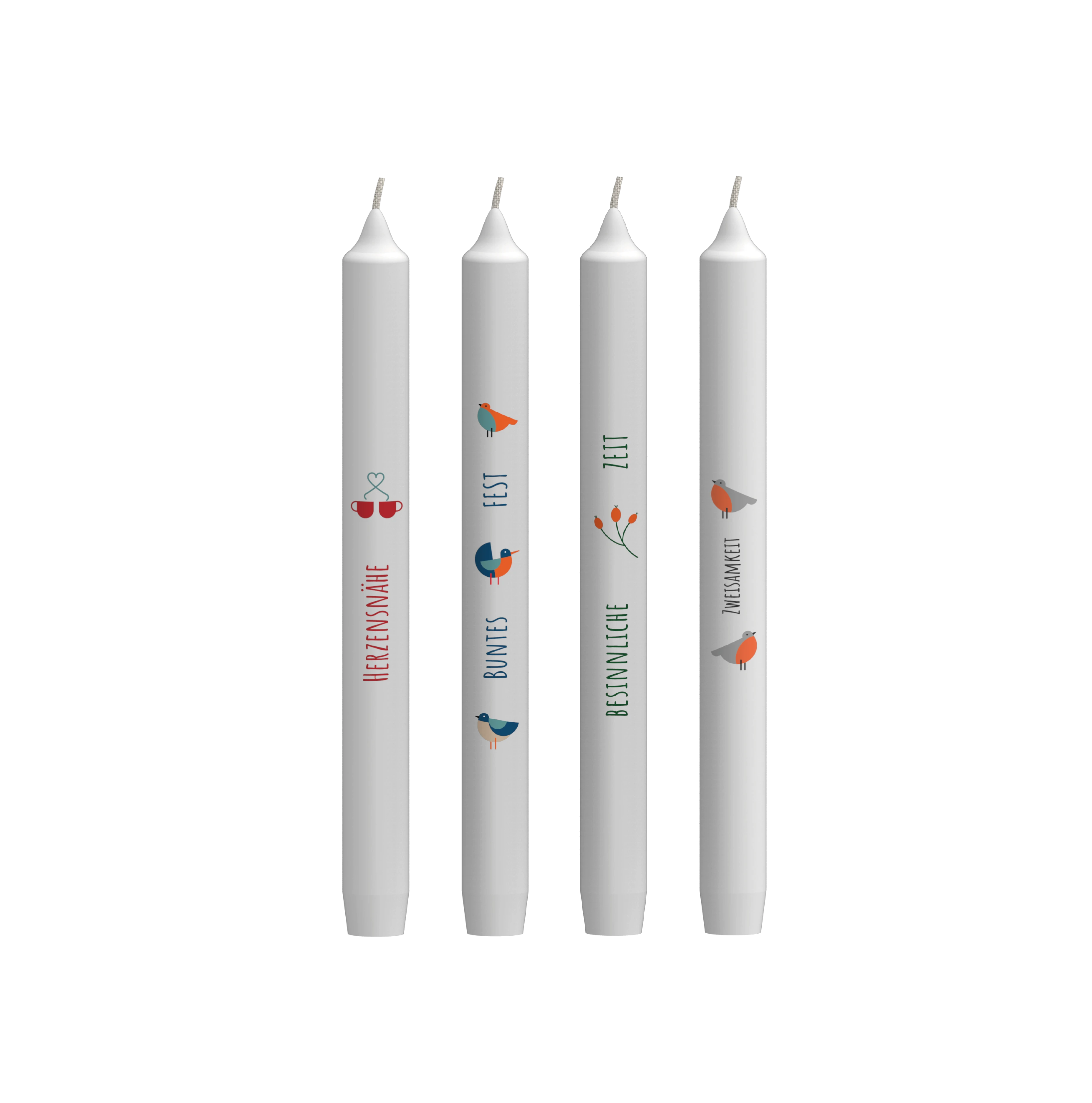 Winterstabkerzen 4er-Set