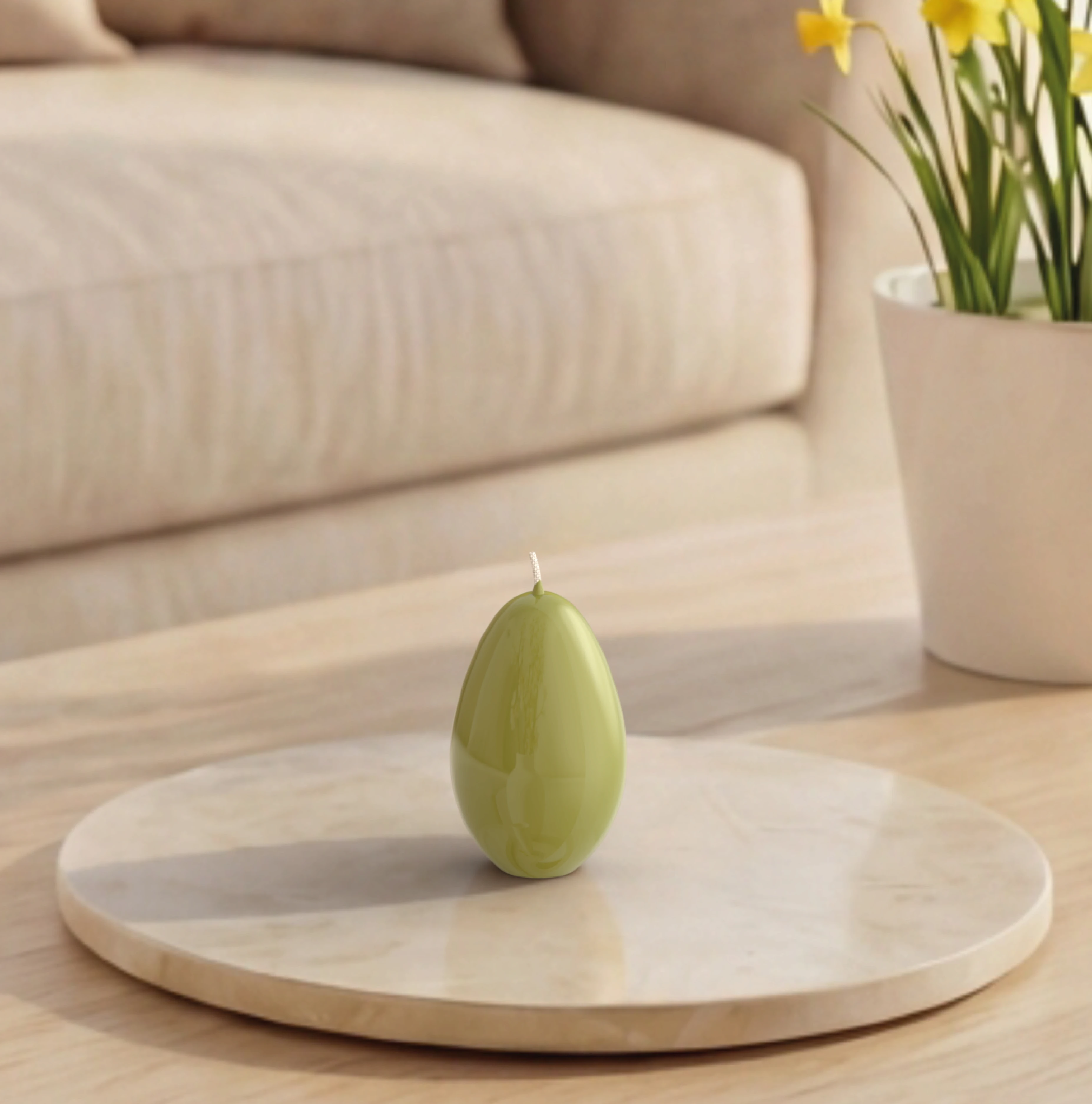 Objektkerze Ei Glanz-Lack 