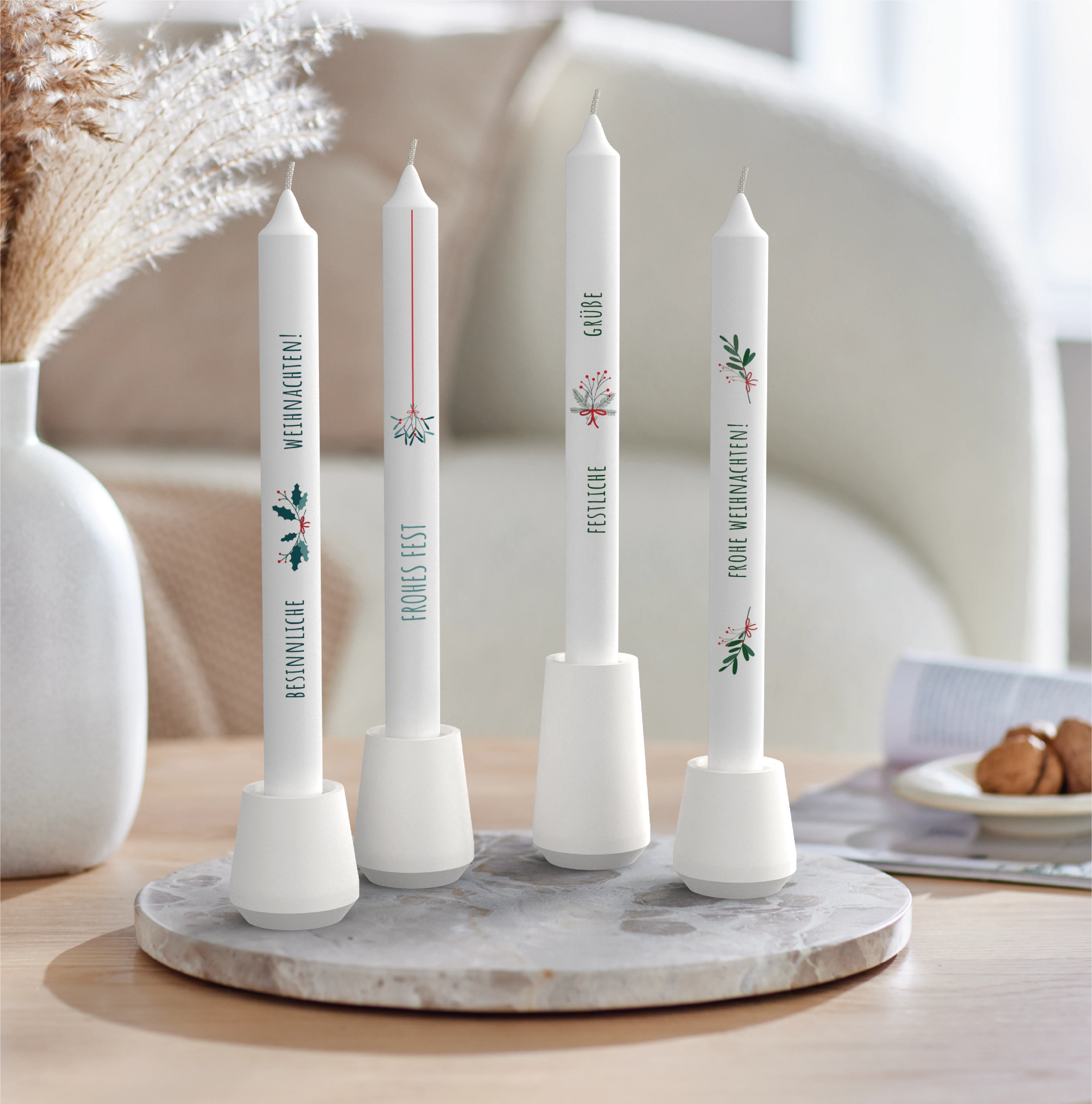 Winterstabkerzen 4er-Set