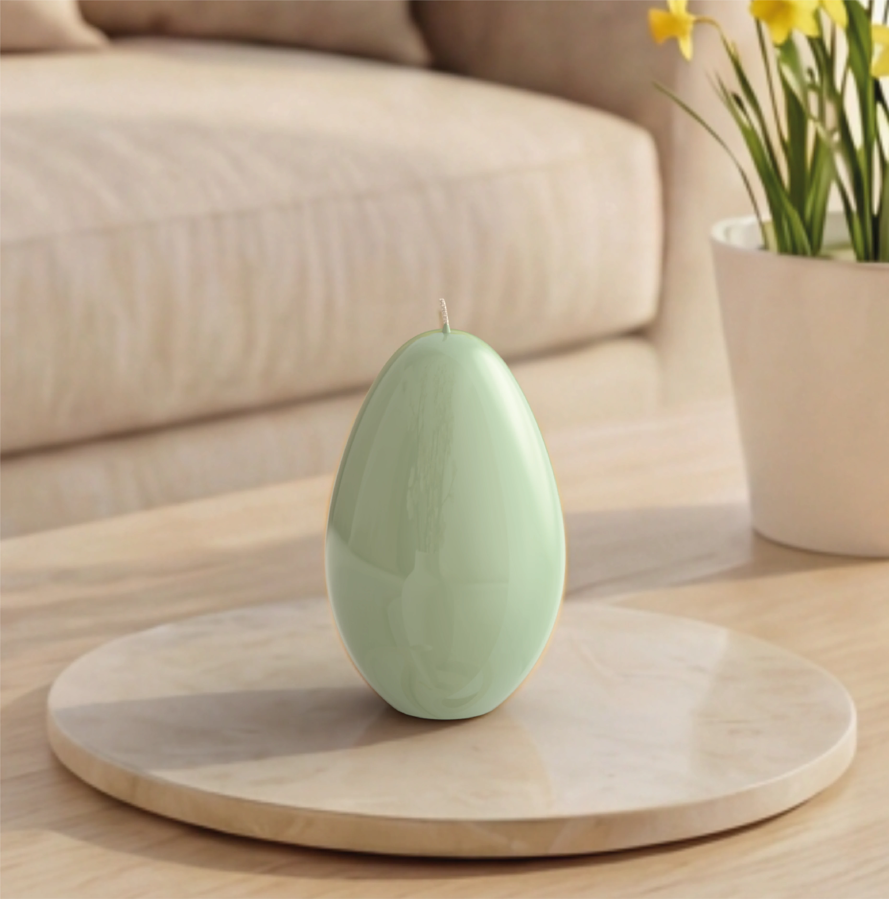 Objektkerze Ei Glanz-Lack 