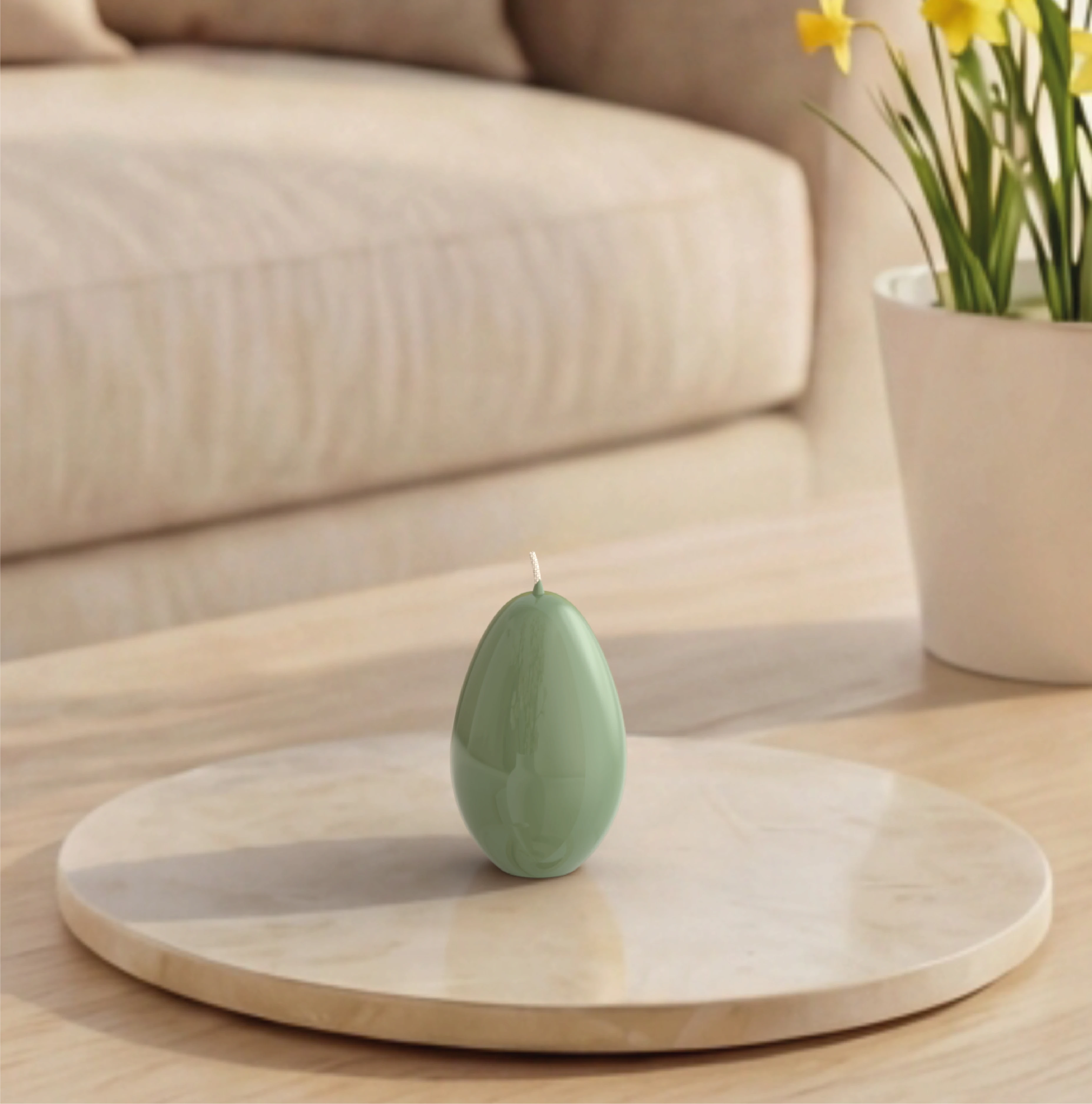 Objektkerze Ei Glanz-Lack 