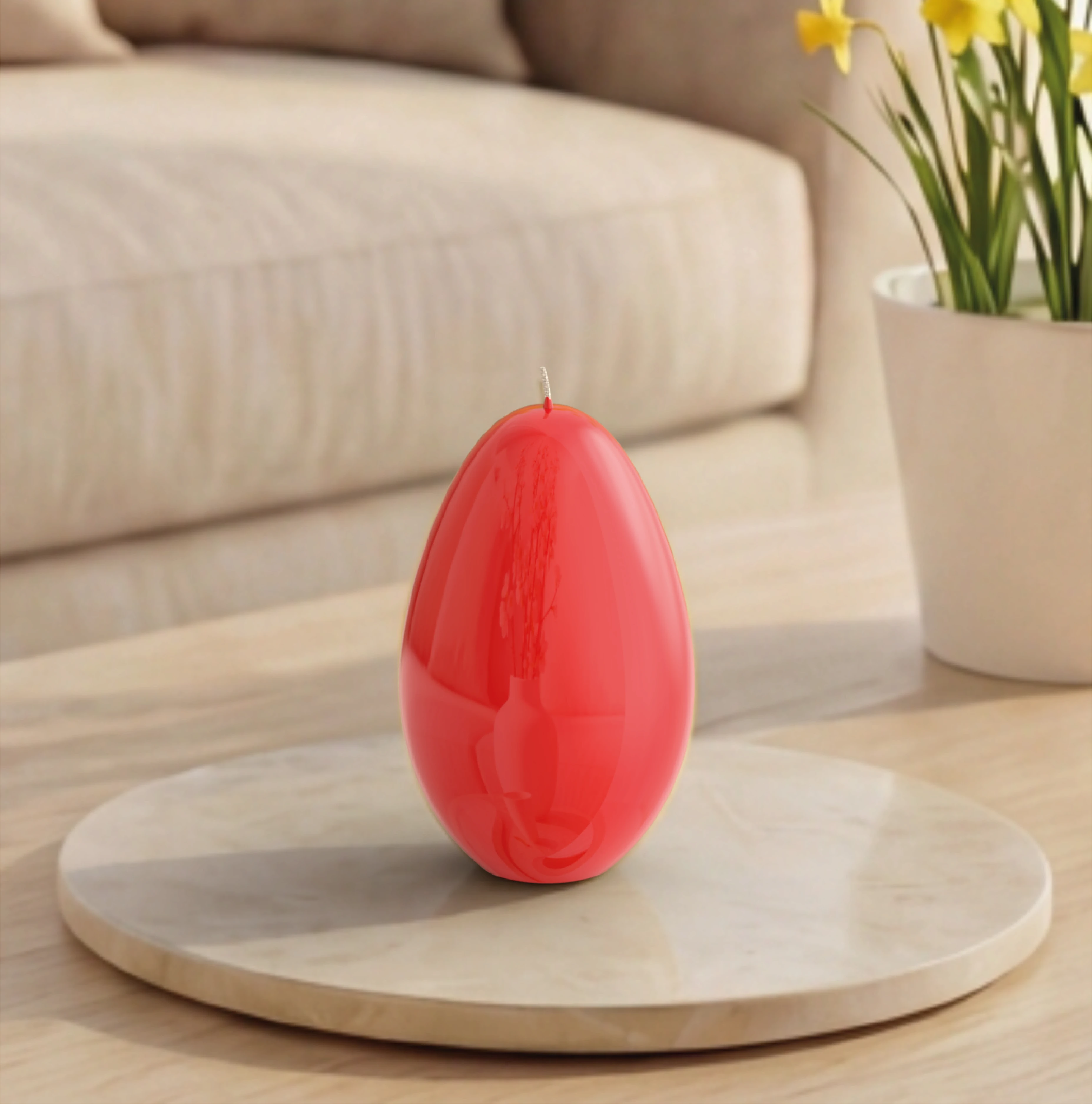 Objektkerze Ei Glanz-Lack 