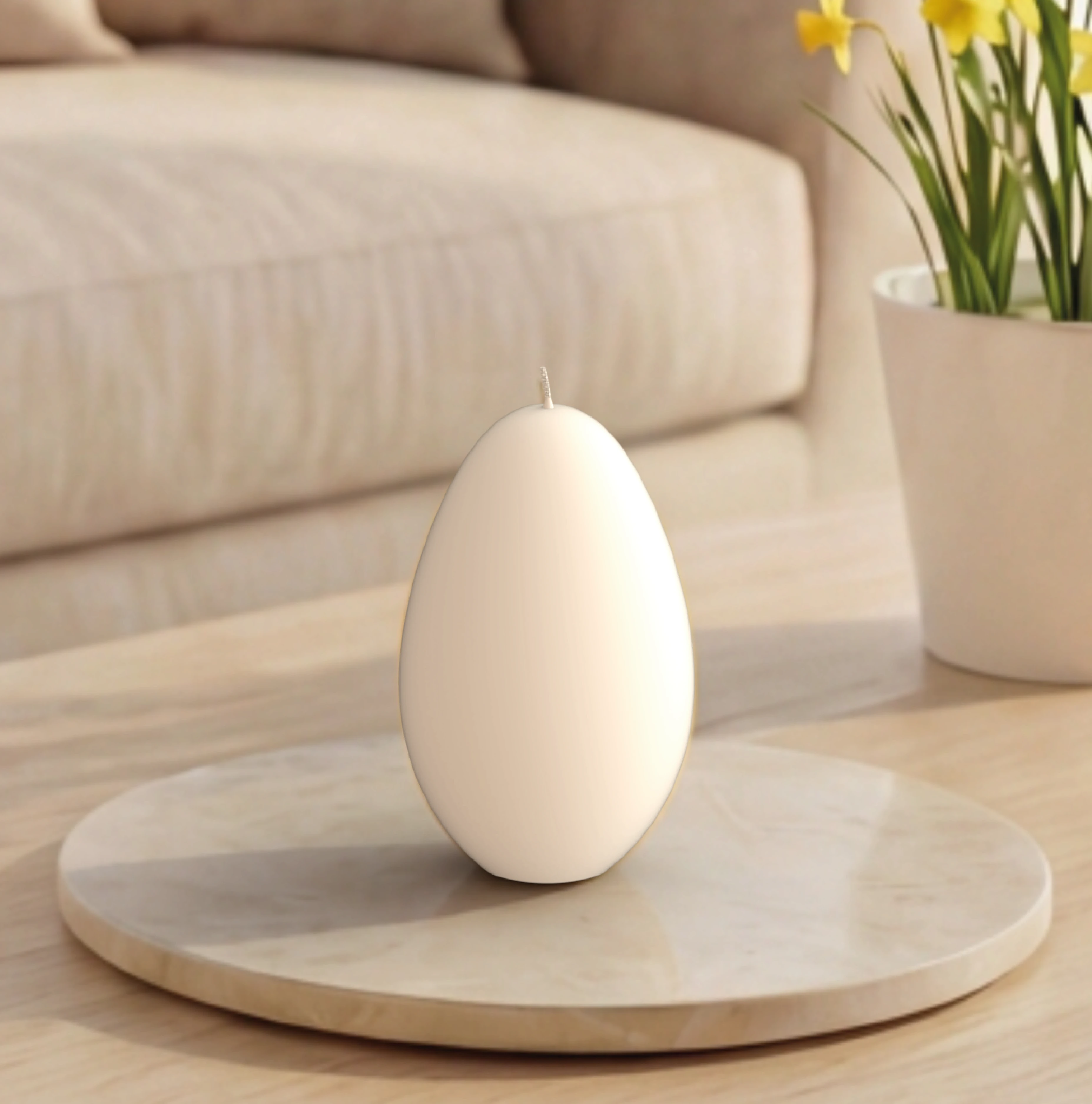 Objektkerze Ei Samt-Lack 