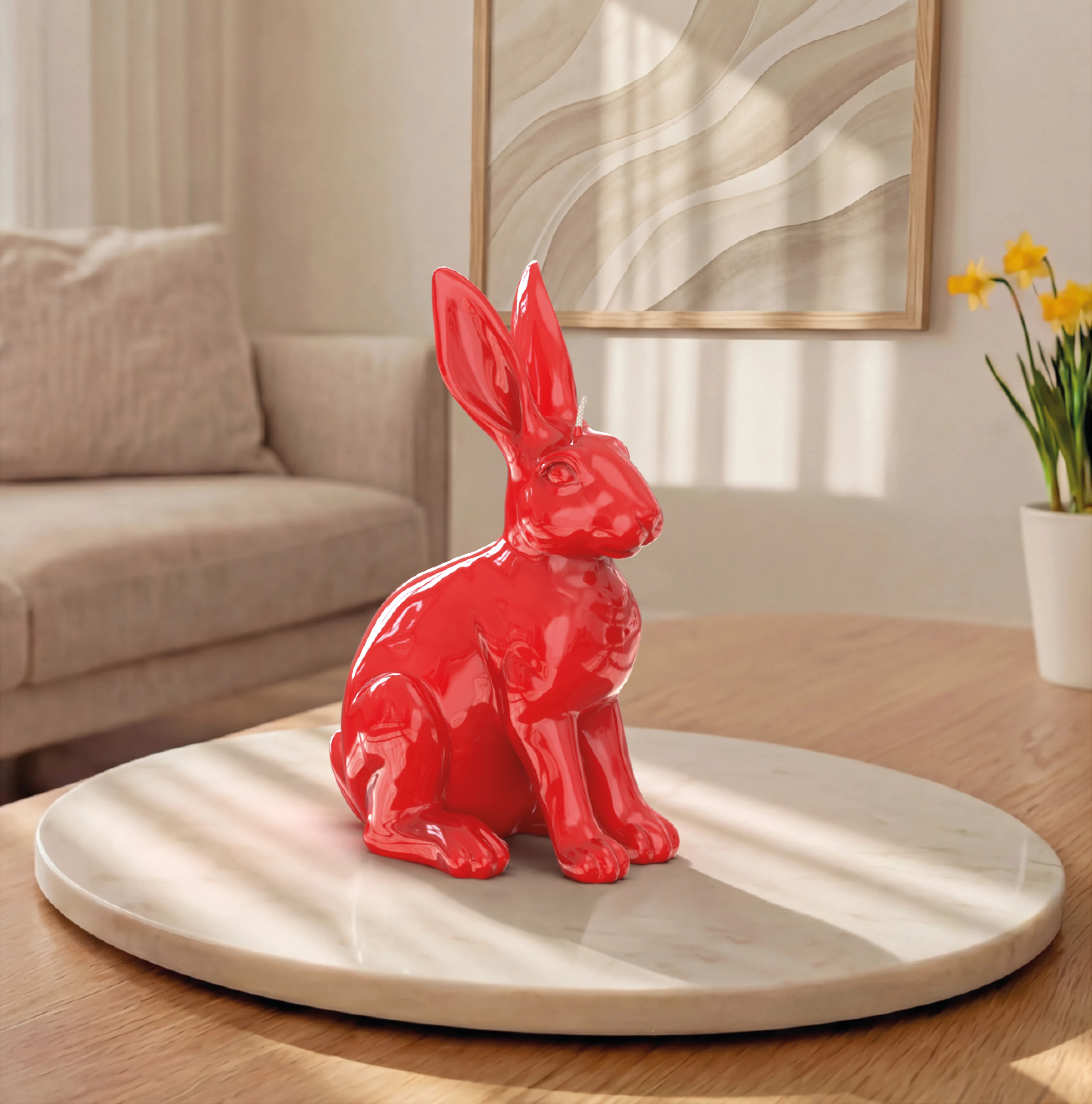 Objektkerze Hase Glanz-Lack