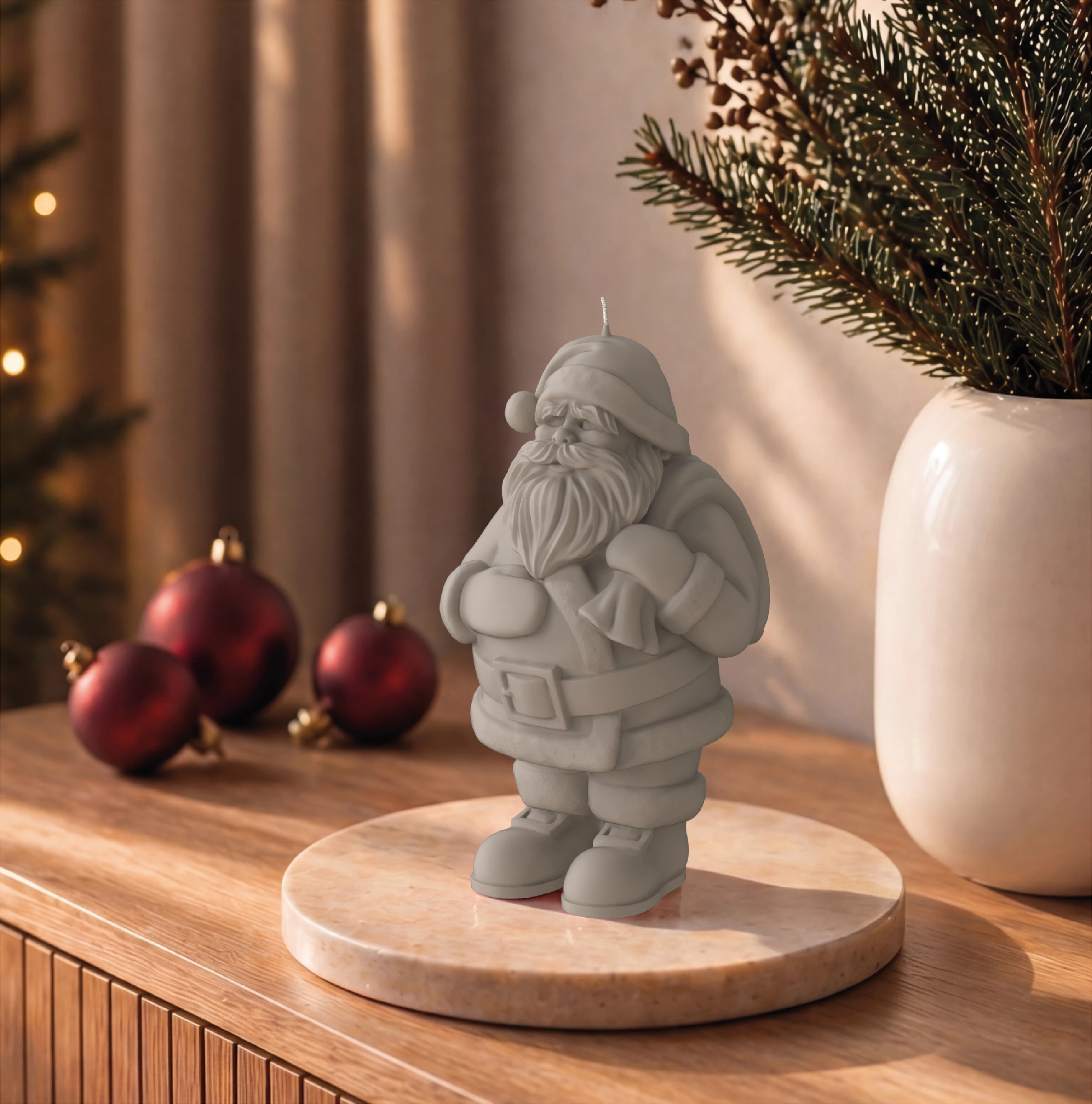 Objektkerze Nikolaus Samt-Lack Bild 2
