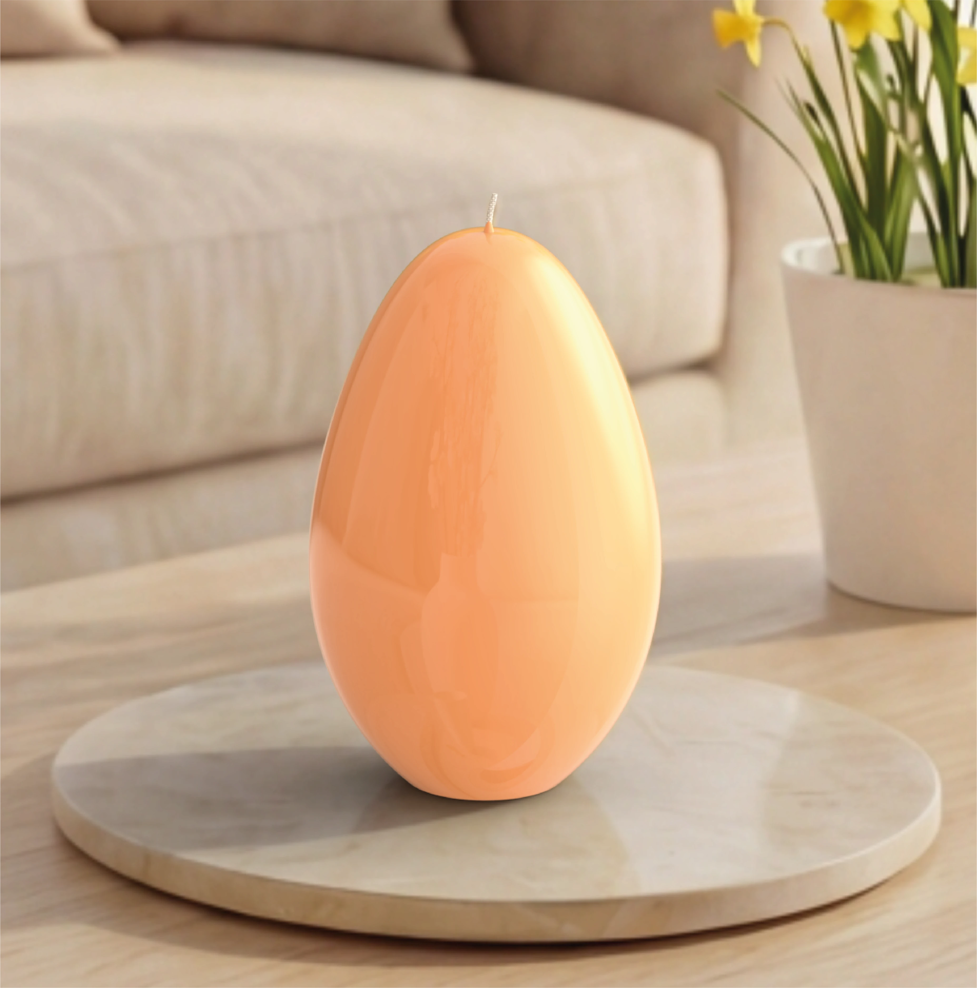 Objektkerze Ei Glanz-Lack 