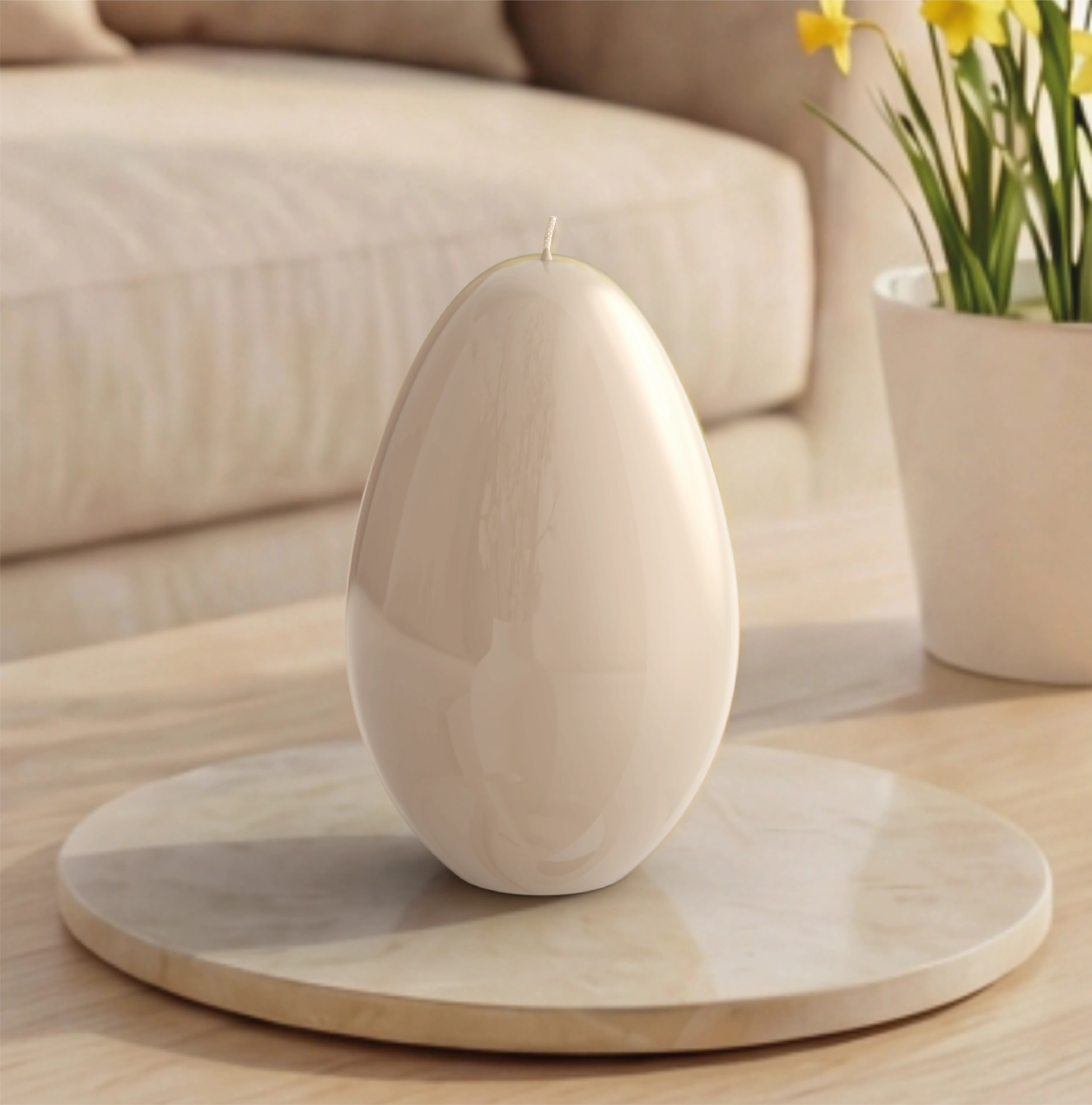 Objektkerze Ei Glanz-Lack 