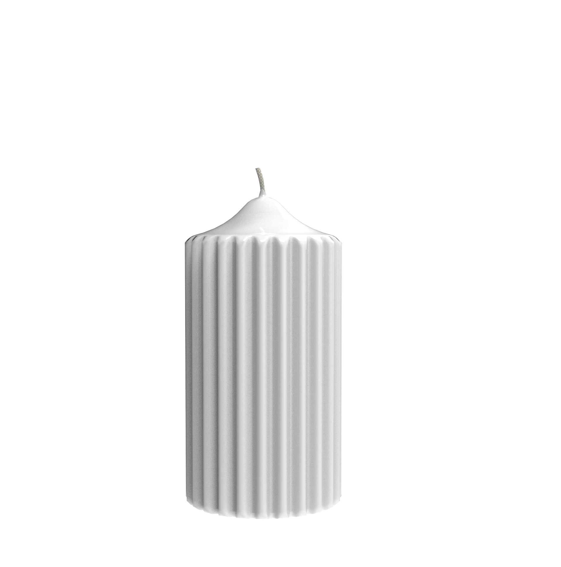Rillenstumpenkerze Glanz-Lack