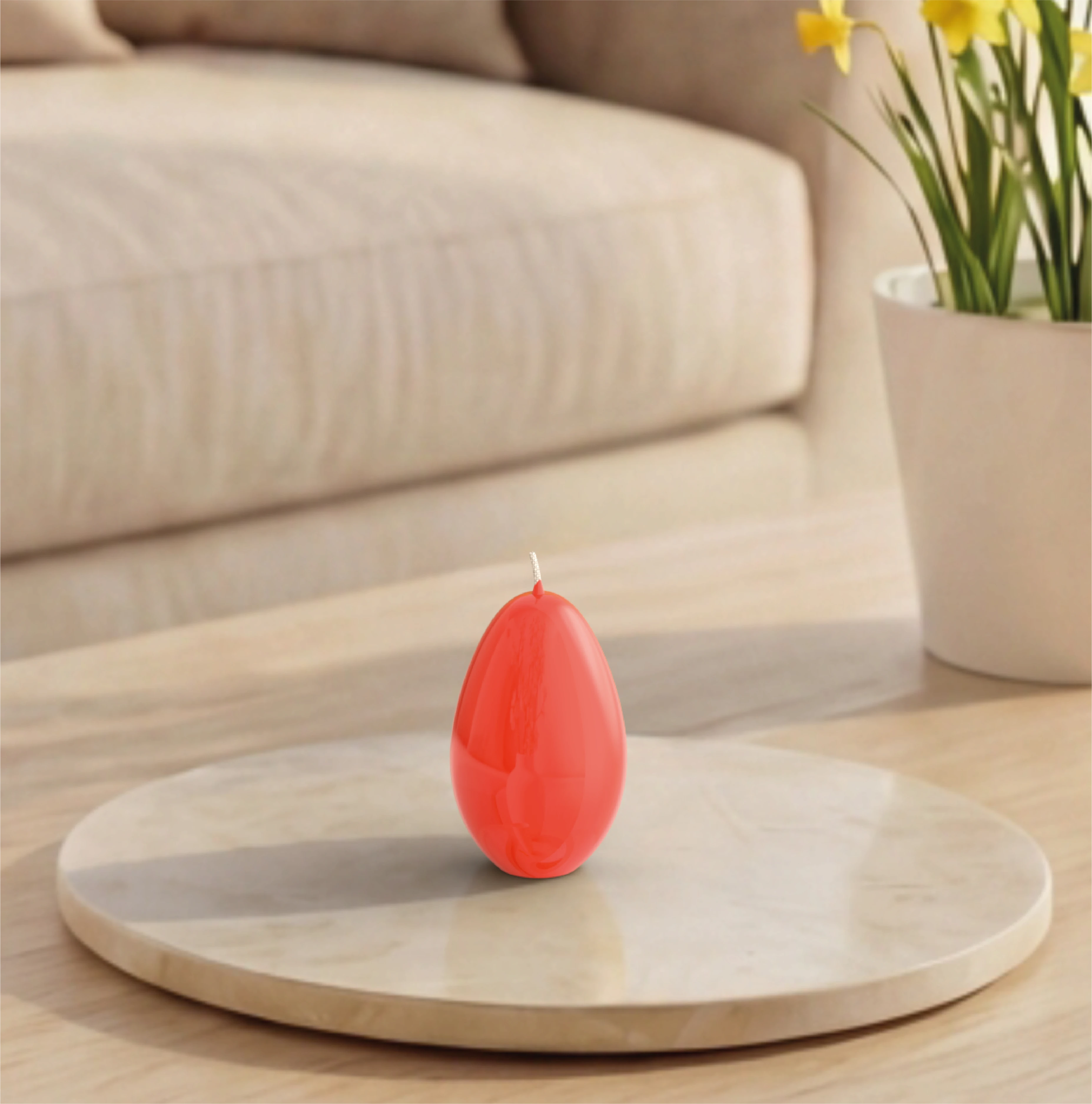 Objektkerze Ei Glanz-Lack 