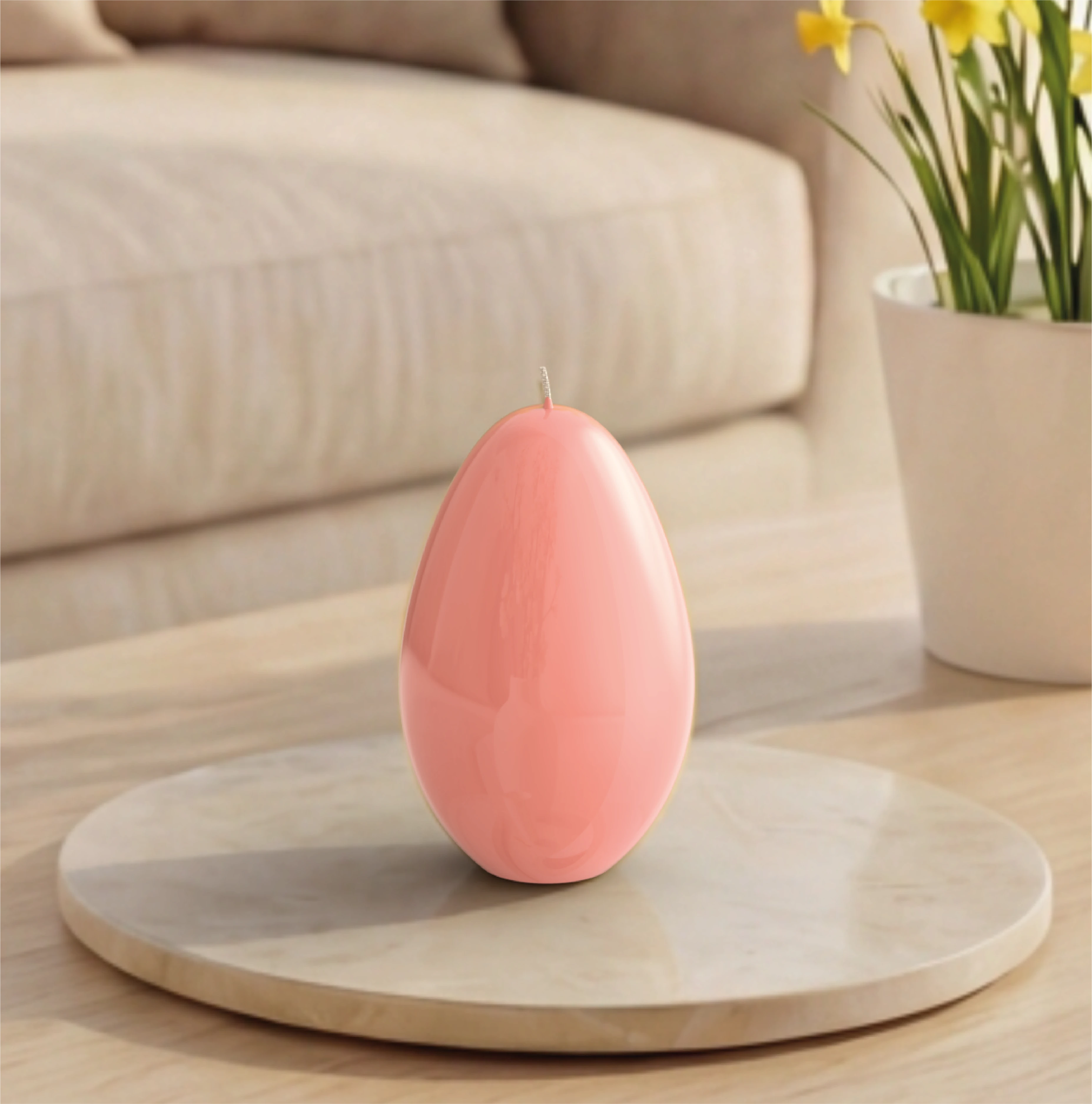 Objektkerze Ei Glanz-Lack 