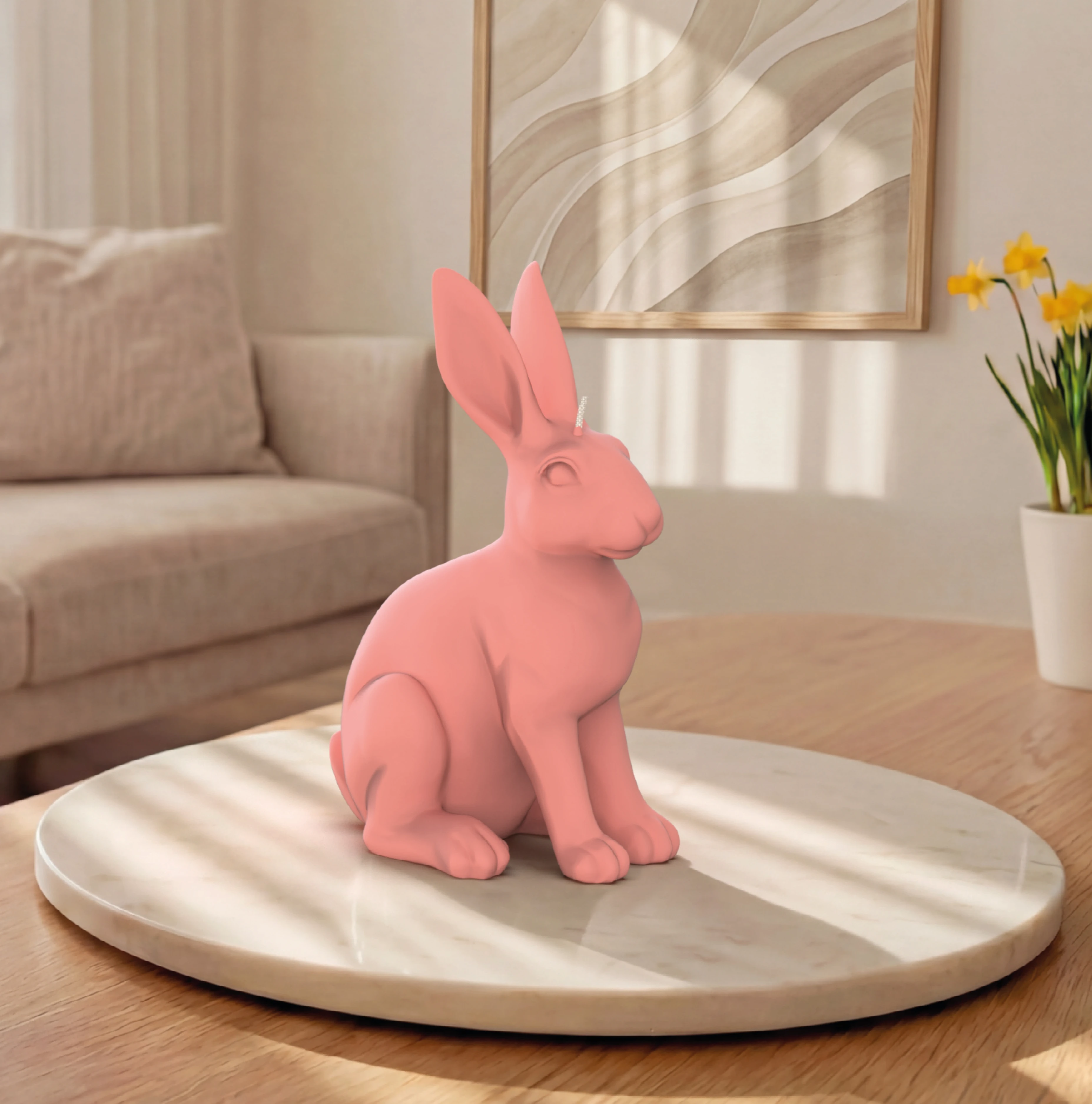 Objektkerze Hase Samt-Lack