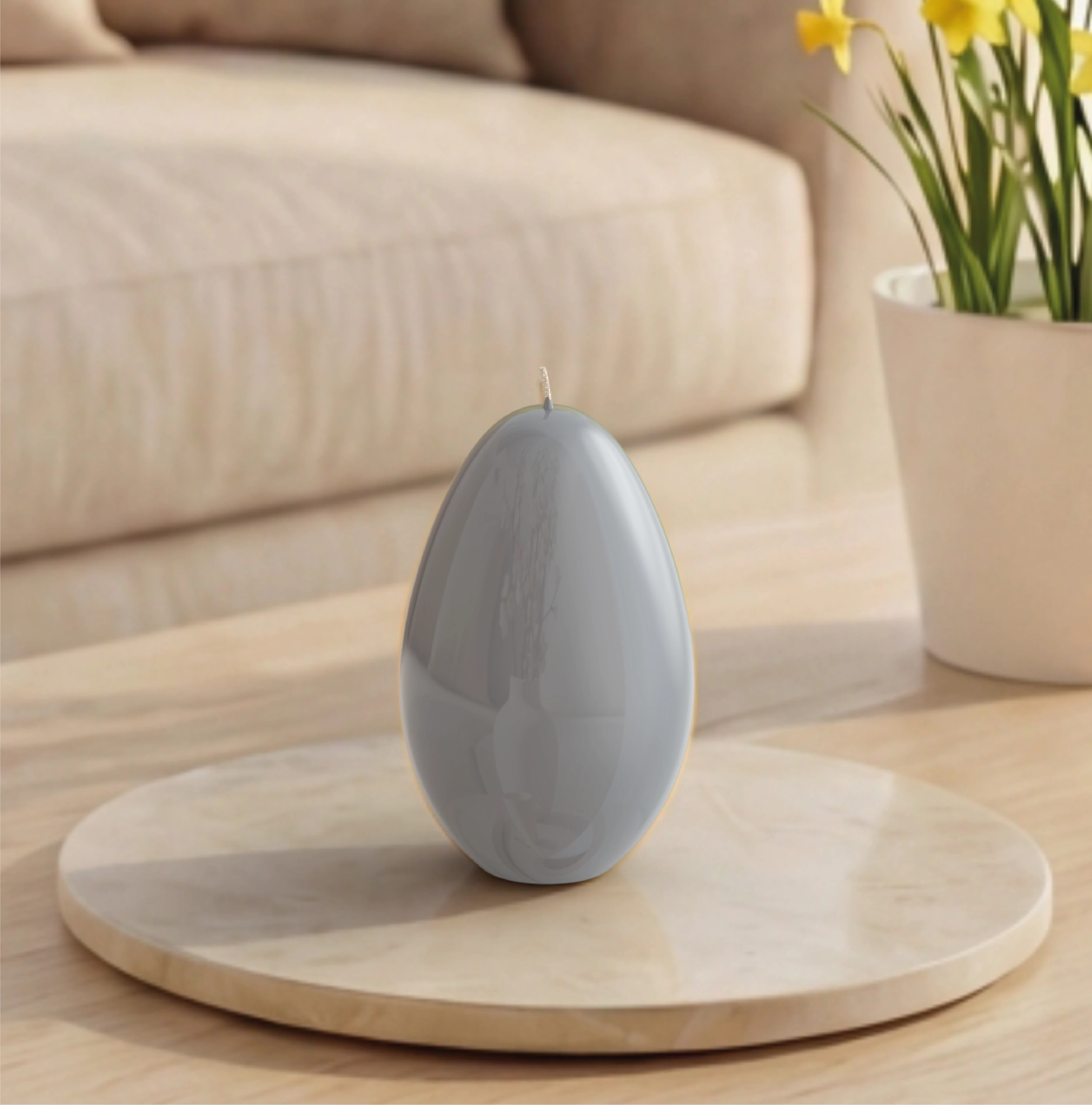 Objektkerze Ei Glanz-Lack 