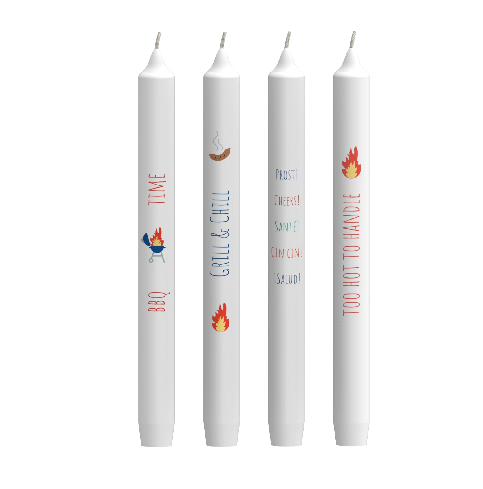 Sommer-Stabkerzen 4er Set