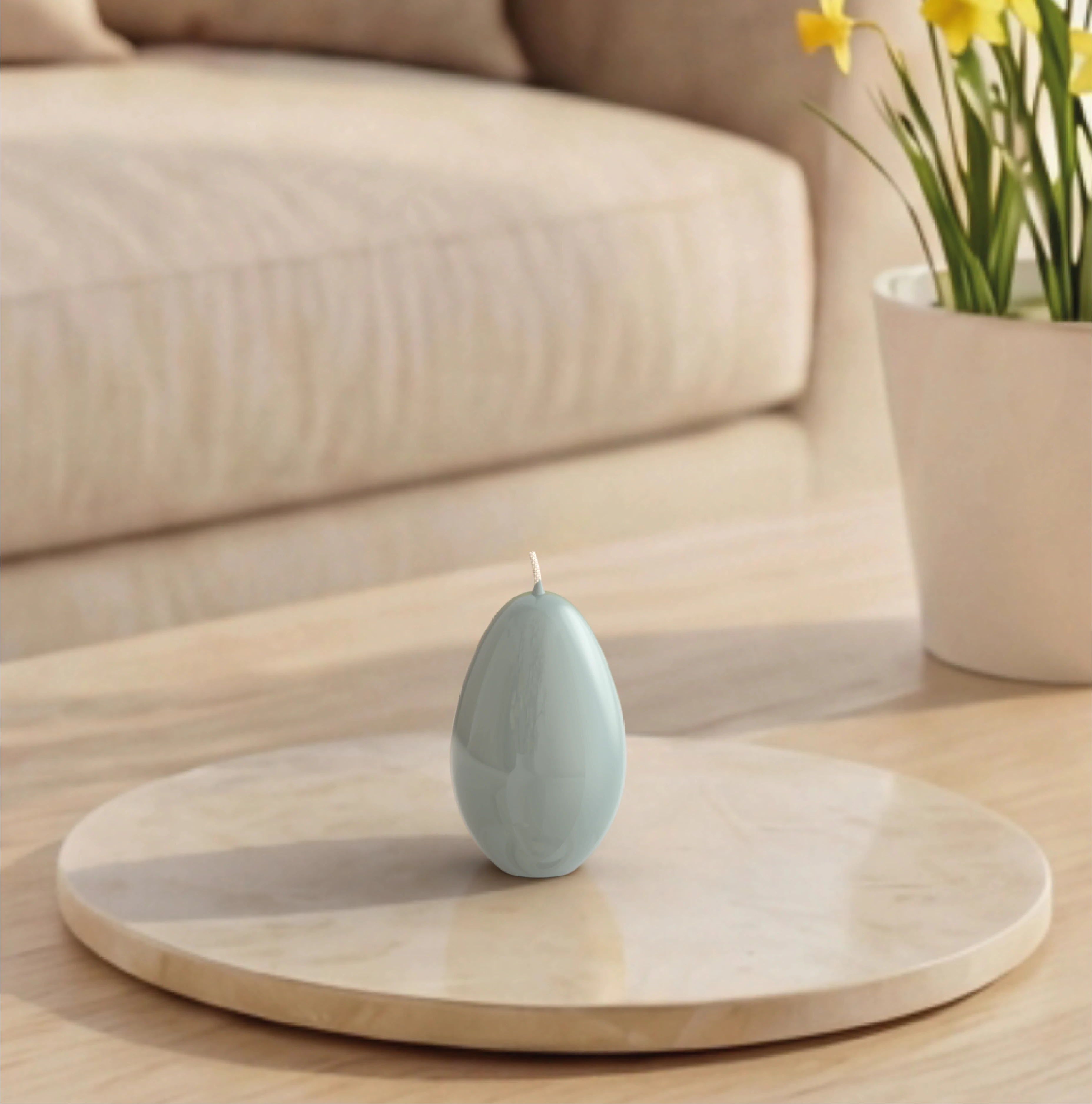 Objektkerze Ei Glanz-Lack 