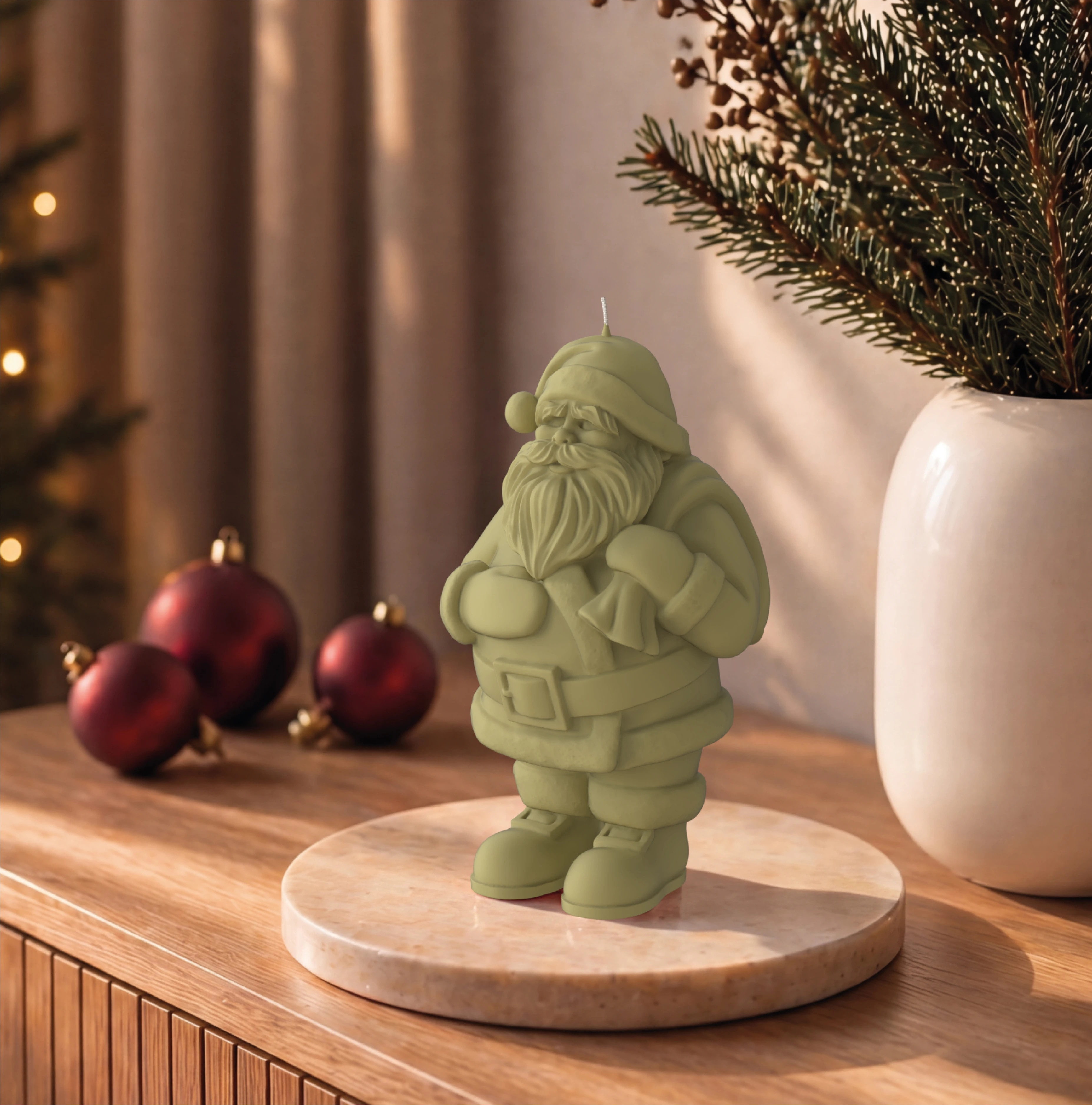 Objektkerze Nikolaus Samt-Lack Bild 2